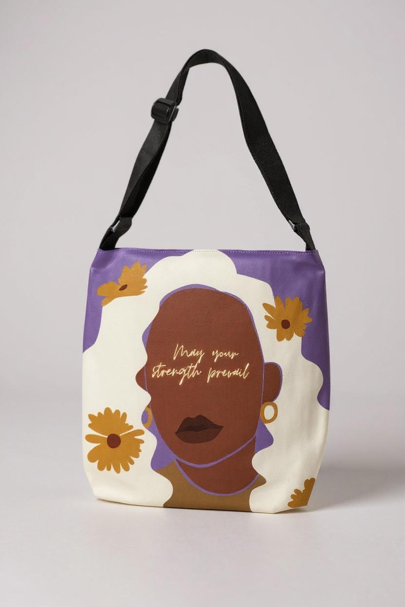 Strength Prevail Adjustable Tote Bag (Lilac Purple)