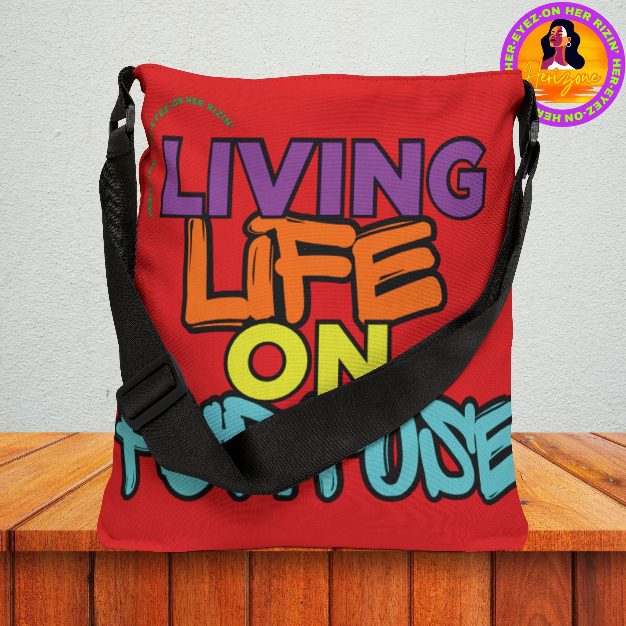 Living Life on Purpose Adjustable Tote Bag (Cherry Red)