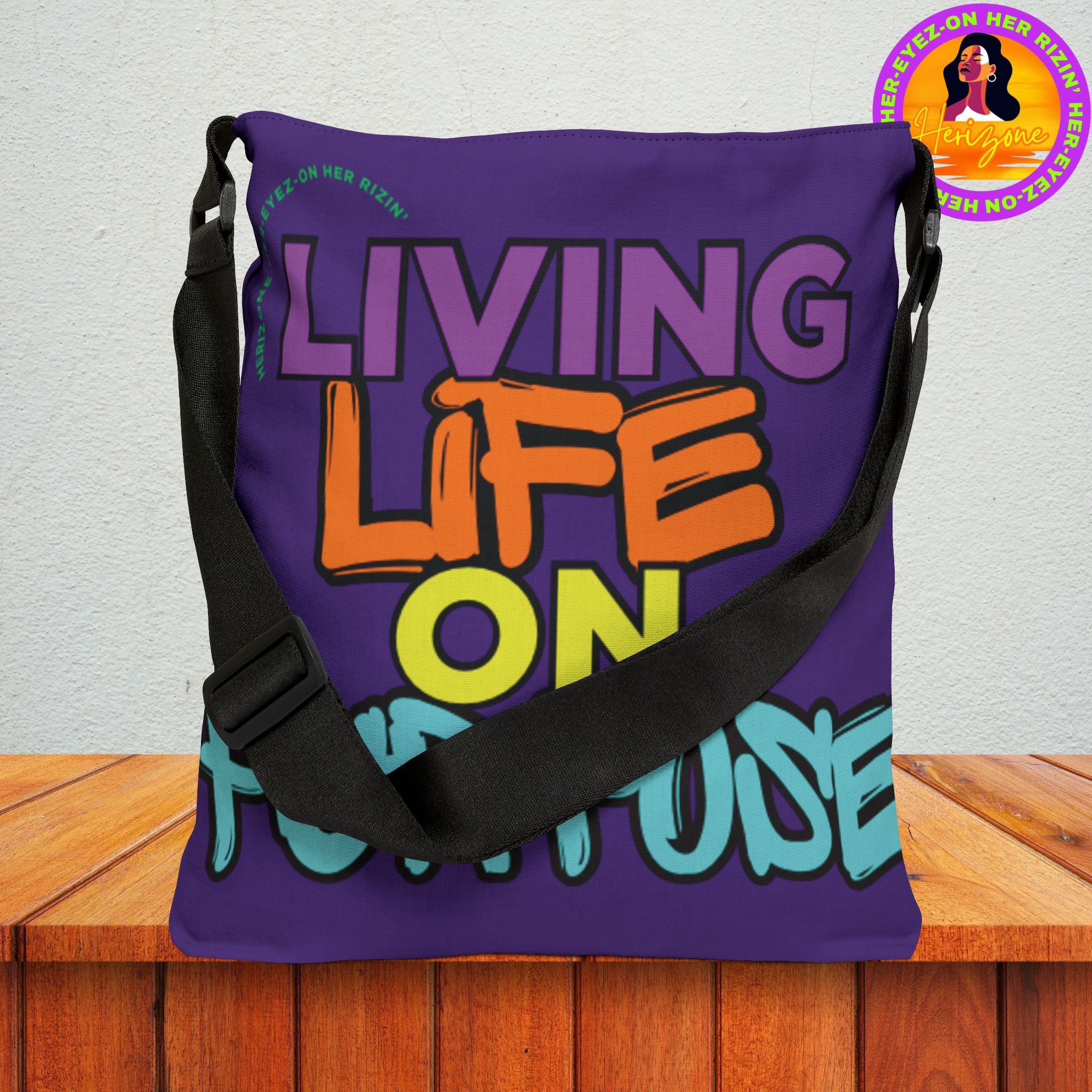 Living Life on Purpose Adjustable Tote Bag (Plum Purple)