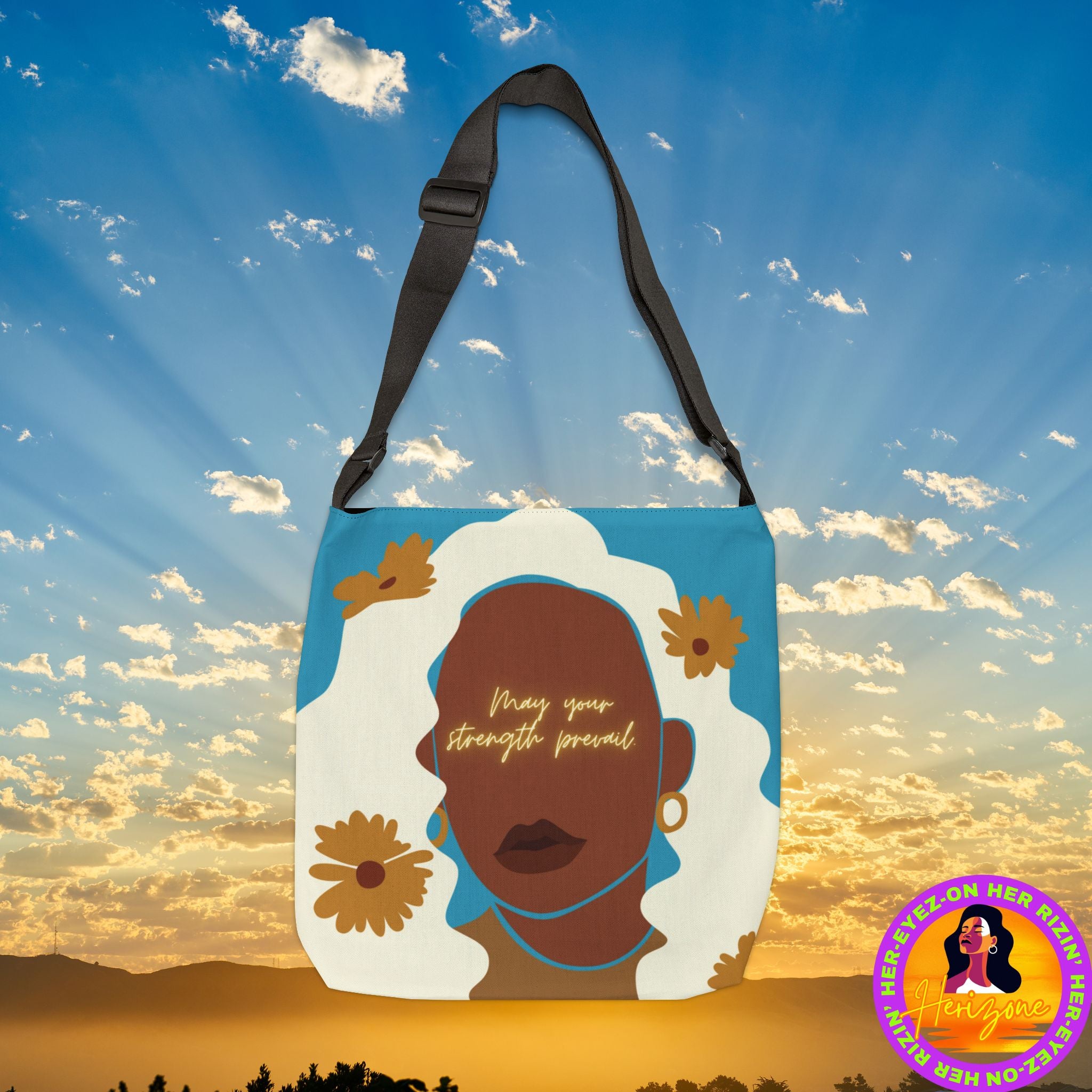 Strength Prevail Adjustable Tote Bag (Glacial Blue)