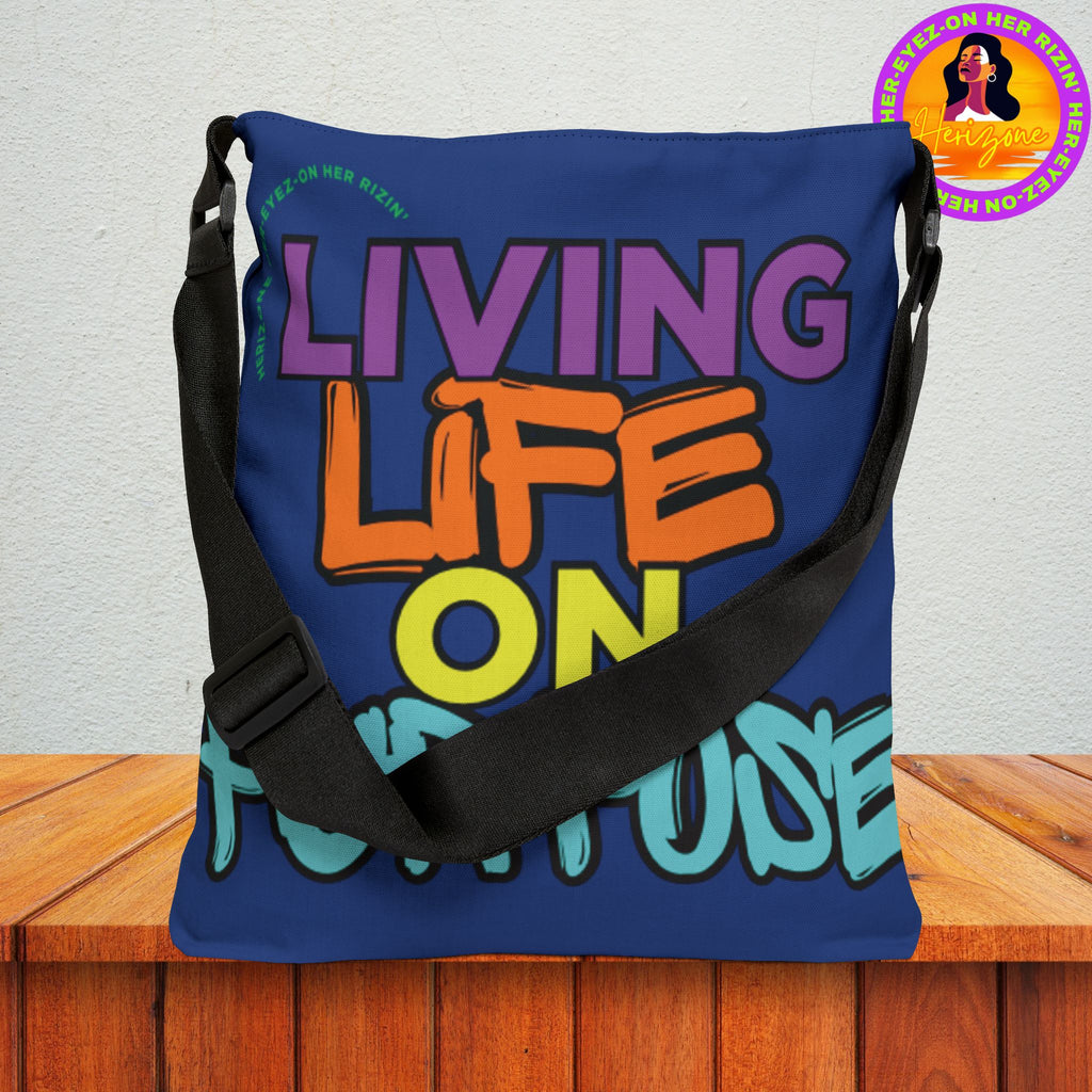 Living on Purpose Adjustable Tote Bag (Blueberry Blue)