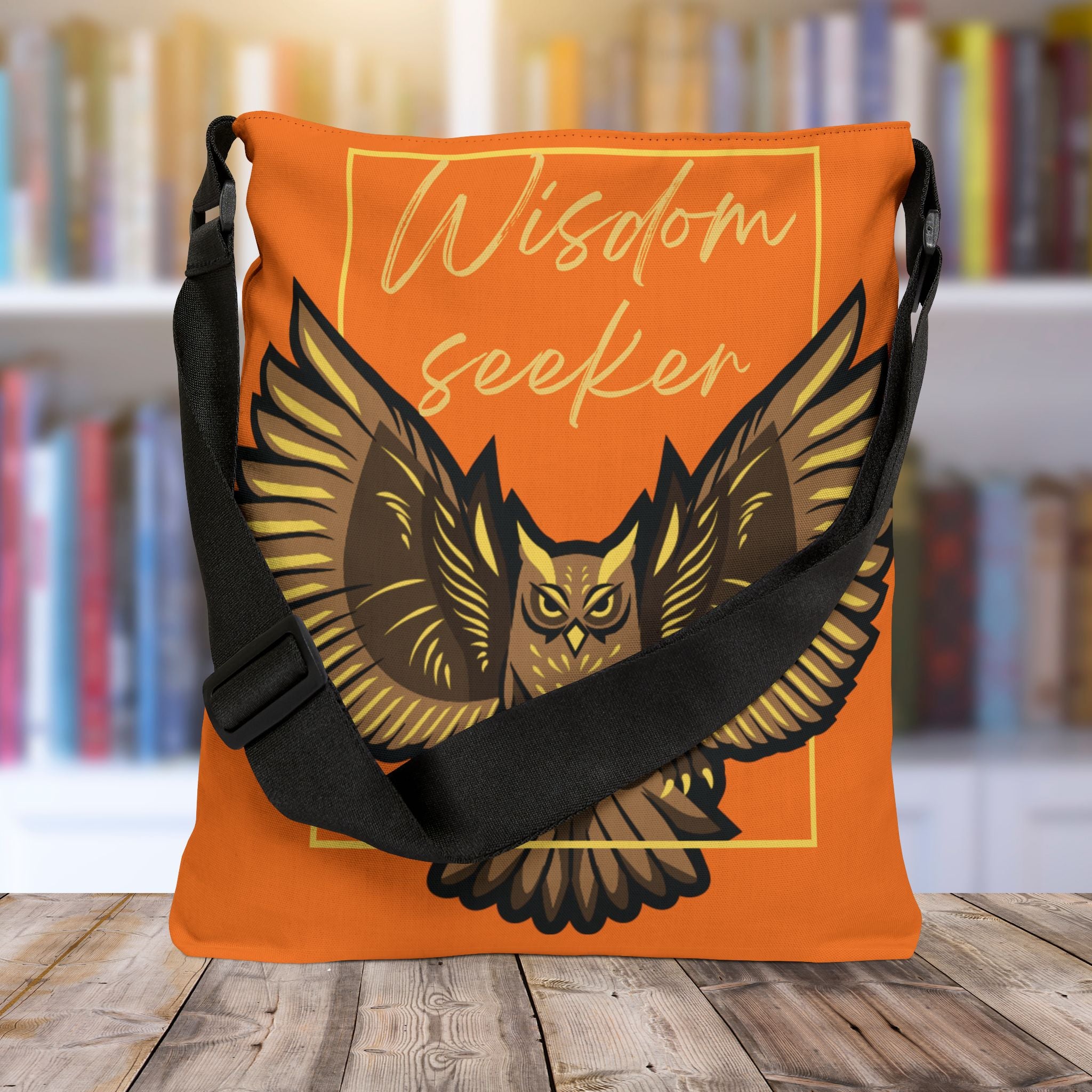 Wisdom Seeker Adjustable Tote Bag (Tangerine Orange)