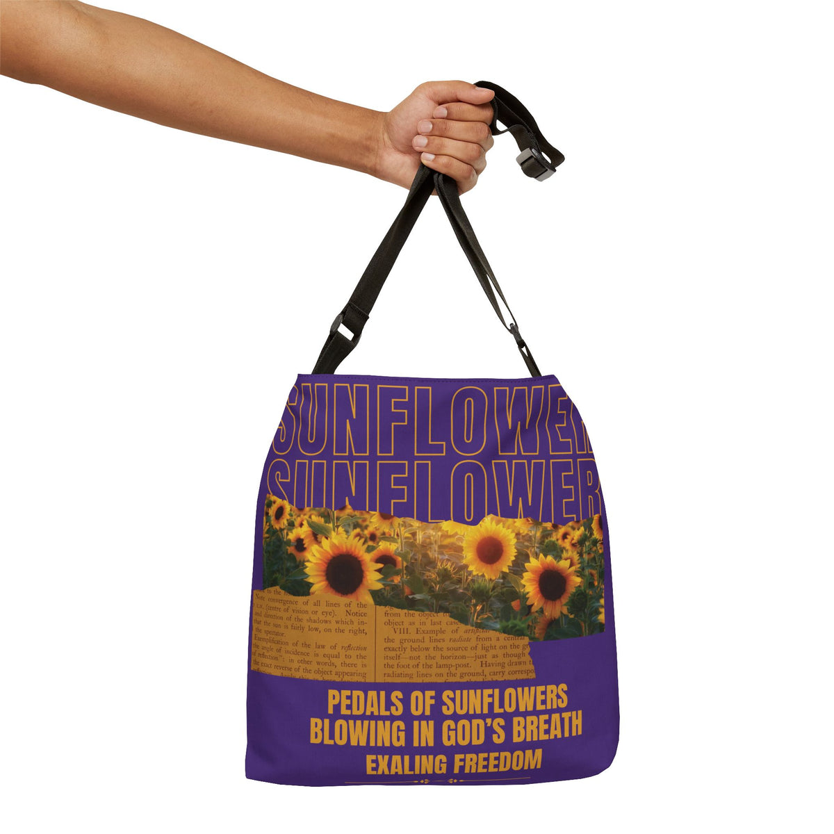 Sunflower Adjustable Tote Bag (Plum Purple)