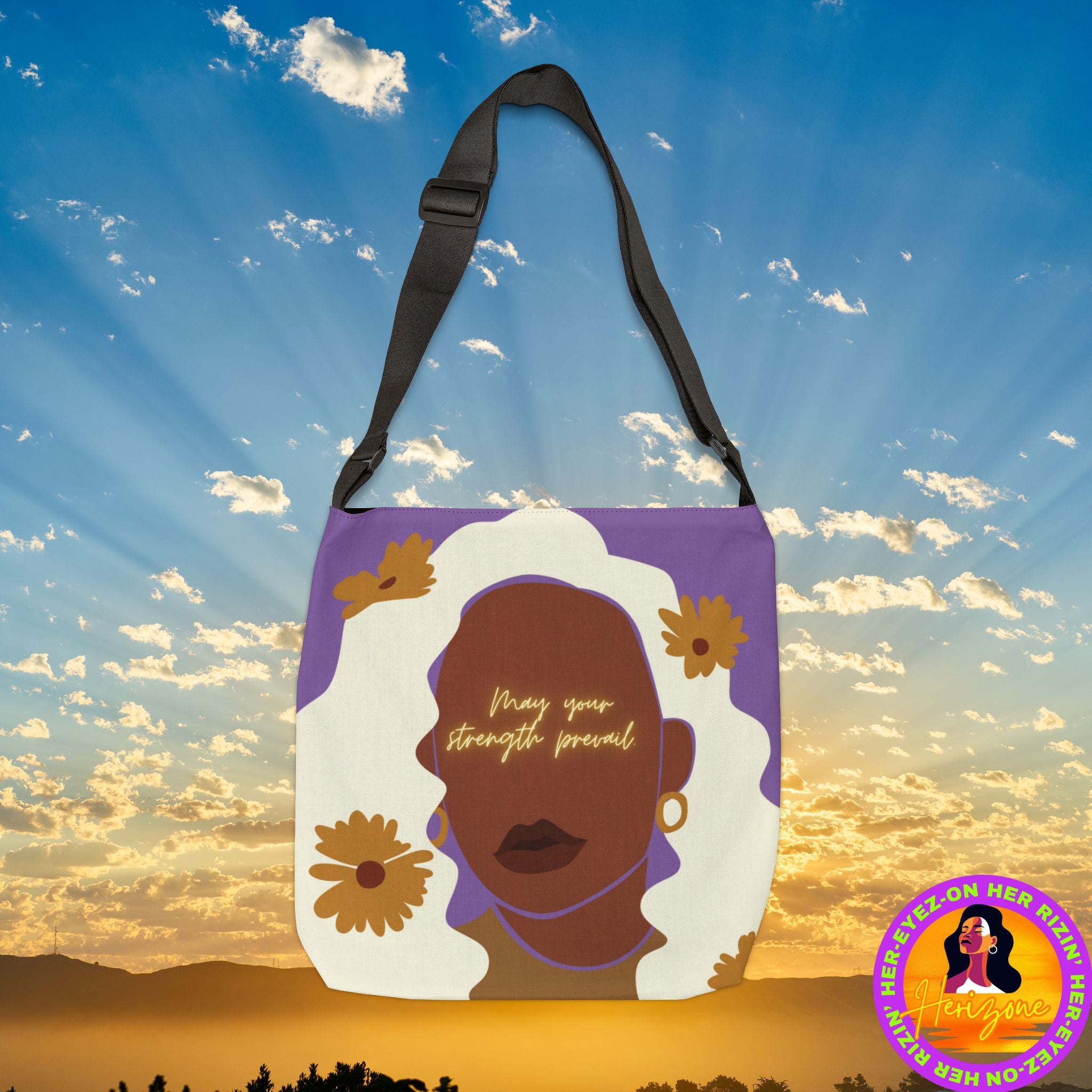 Strength Prevail Adjustable Tote Bag (Lilac Purple)