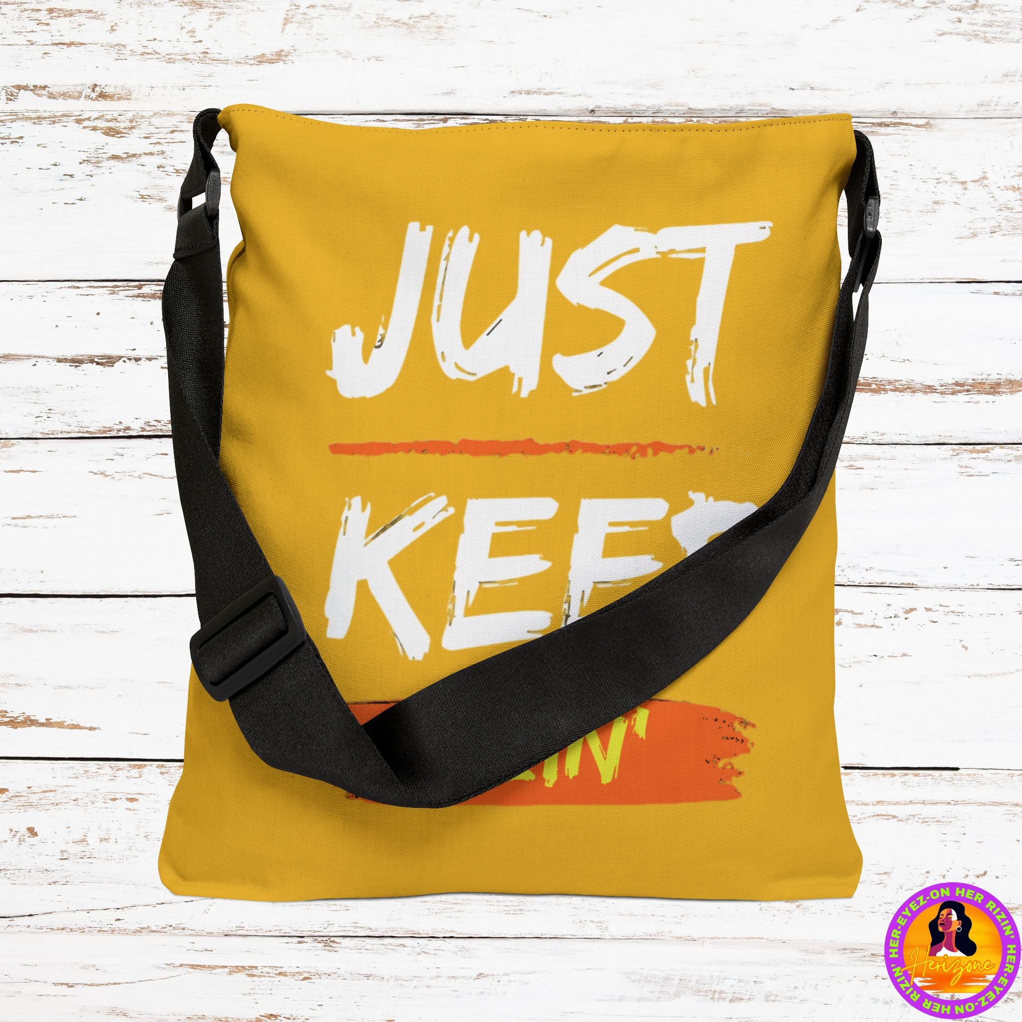 Just Keep Rizin’ Adjustable Tote Bag (Marigold Yellow)