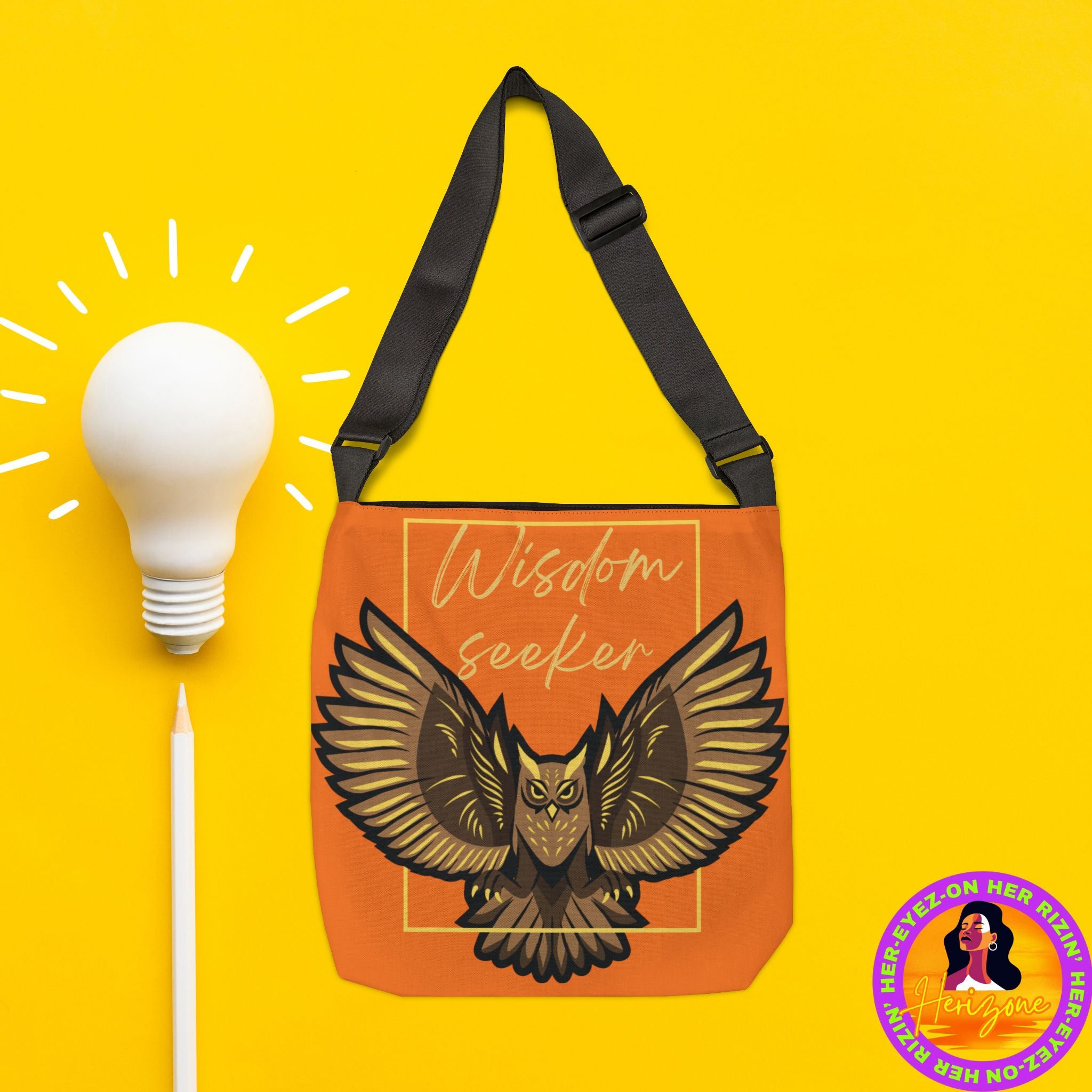 Wisdom Seeker Adjustable Tote Bag (Tangerine Orange)