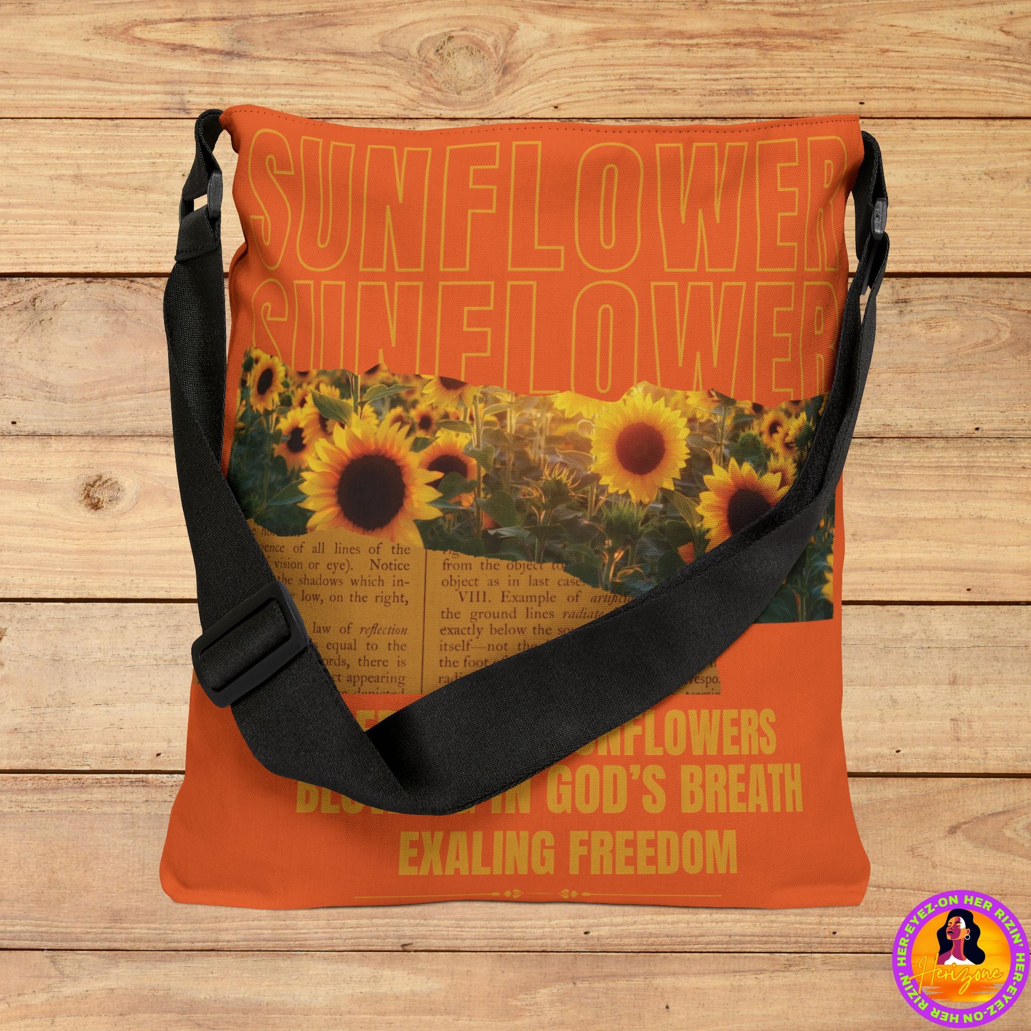 Sunflower Adjustable Tote Bag (Tangerine Orange)