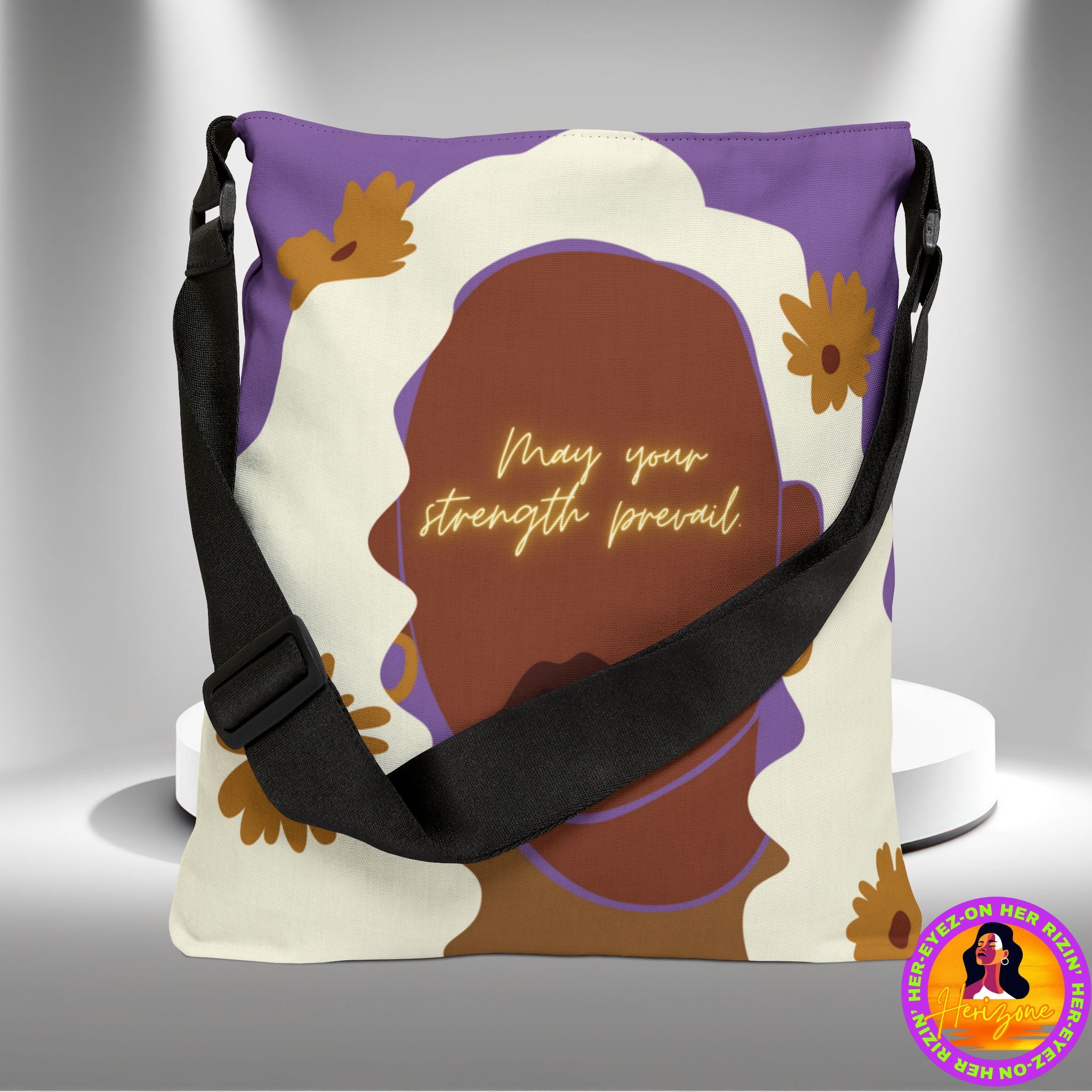 Strength Prevail Adjustable Tote Bag (Lilac Purple)