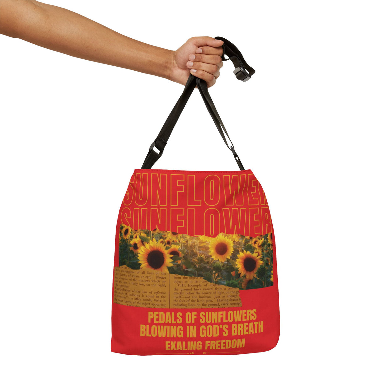 Sunflower Adjustable Tote Bag (Cherry Red)