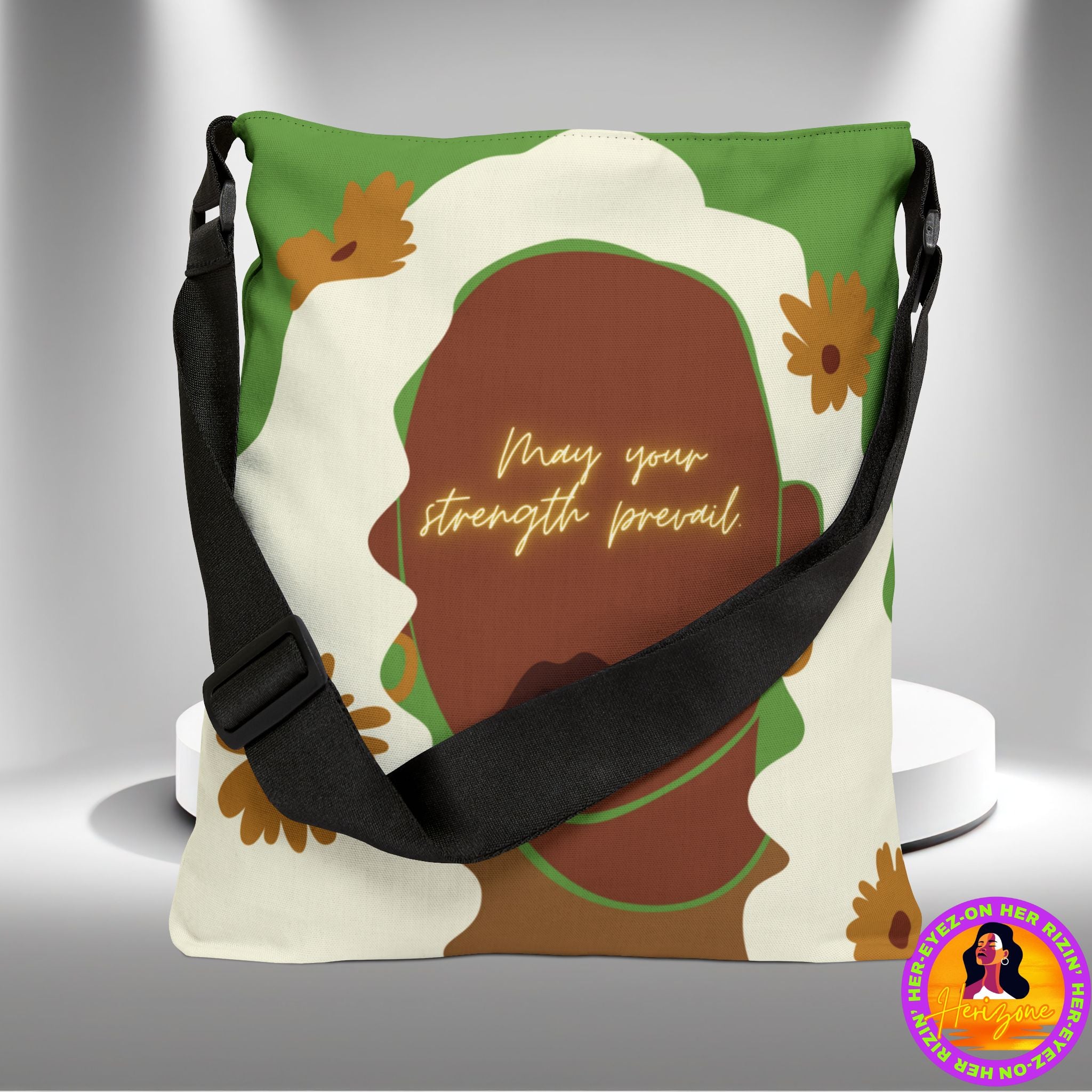 Strength Prevail Adjustable Tote Bag (Green Apple)
