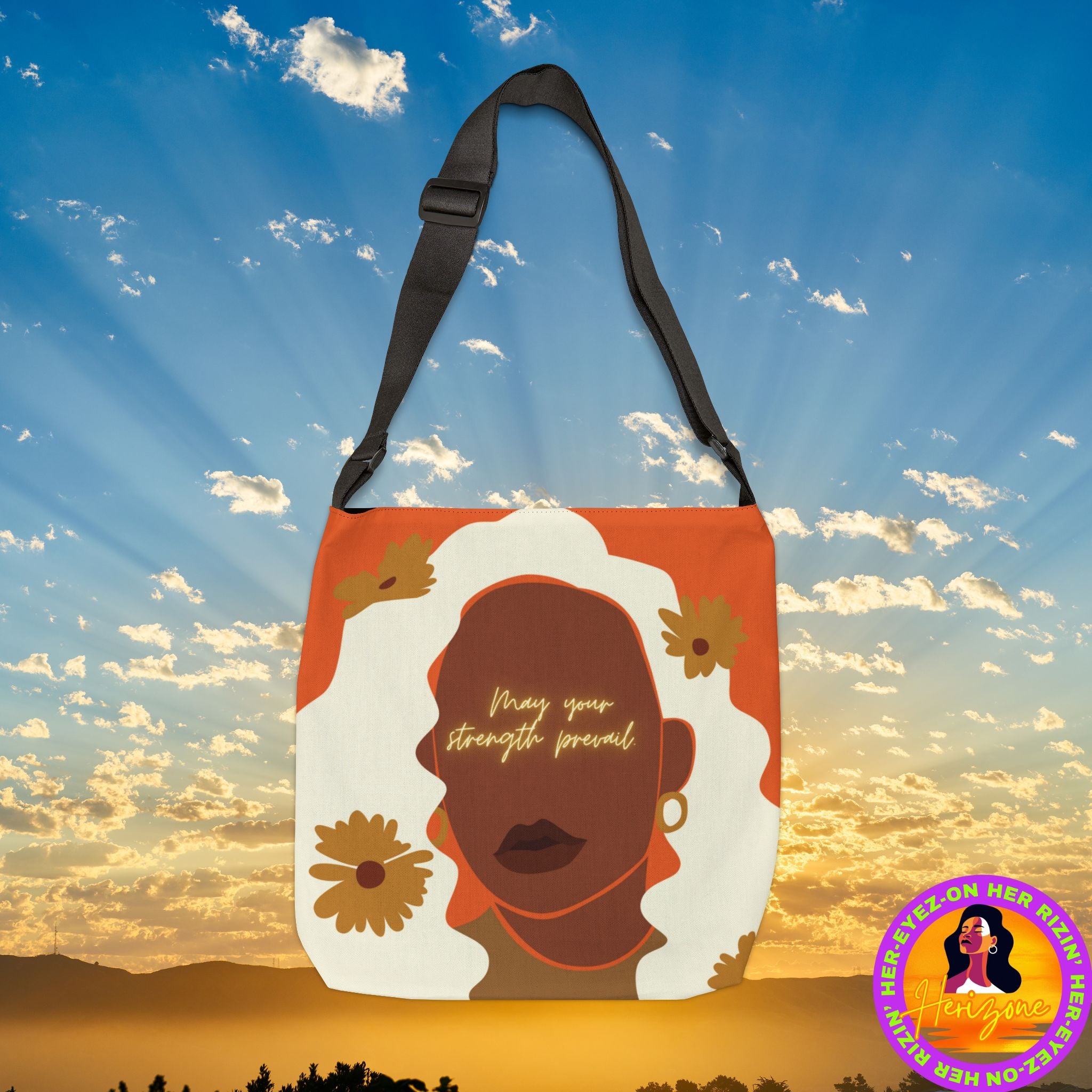Strength Prevail Adjustable Tote Bag (Tangerine Orange)