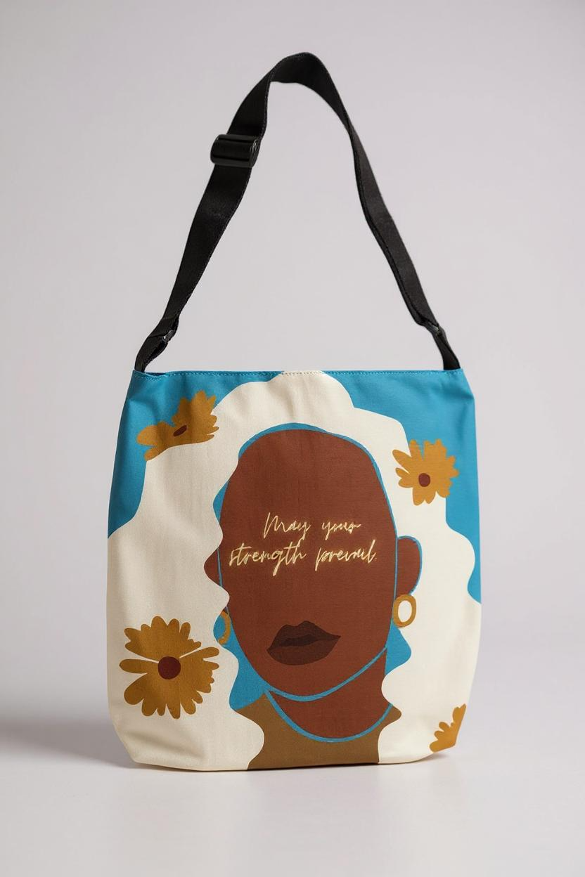 Strength Prevail Adjustable Tote Bag (Glacial Blue)