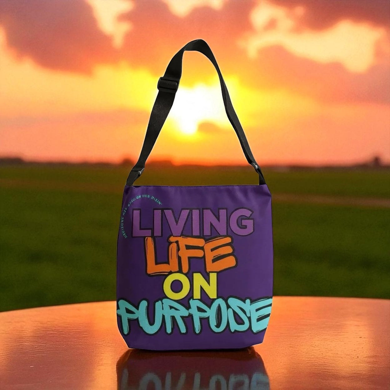 Living Life on Purpose Adjustable Tote Bag (Plum Purple)