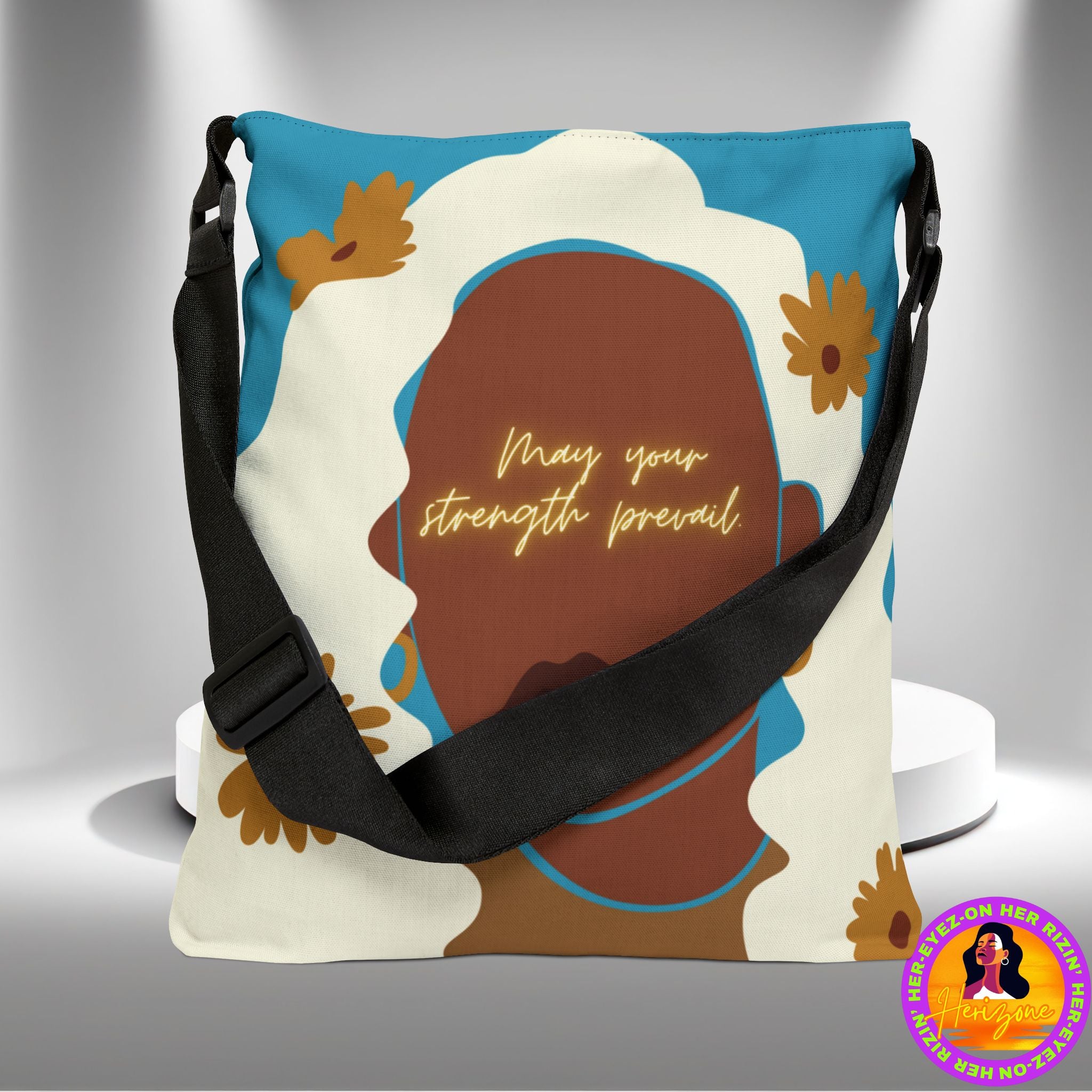 Strength Prevail Adjustable Tote Bag (Glacial Blue)