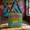 Living Life on Purpose Adjustable Tote Bag (Green Apple)