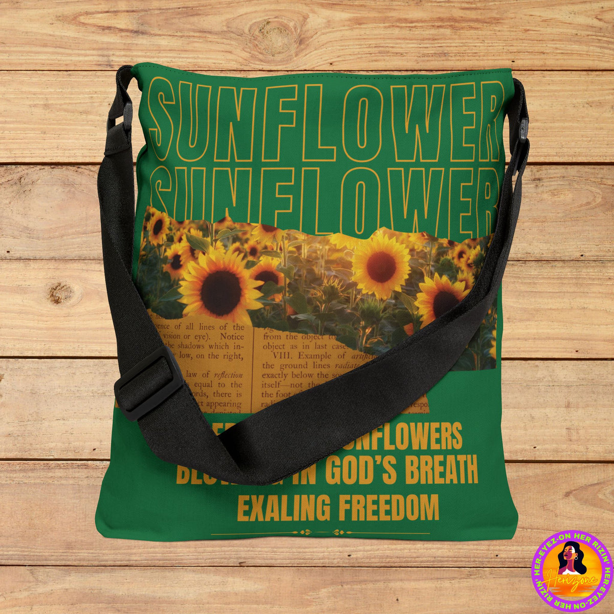 Sunflower Adjustable Tote Bag (Olive Green)