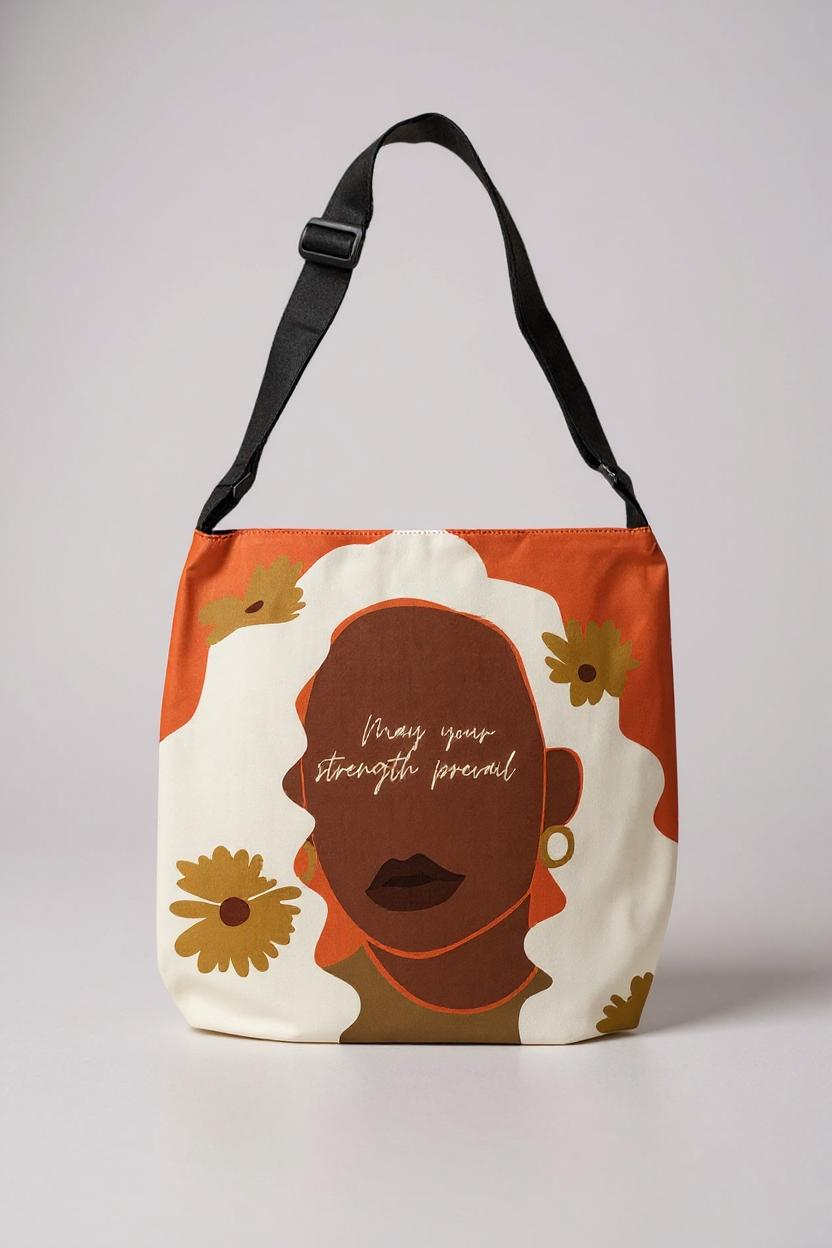 Strength Prevail Adjustable Tote Bag (Tangerine Orange)