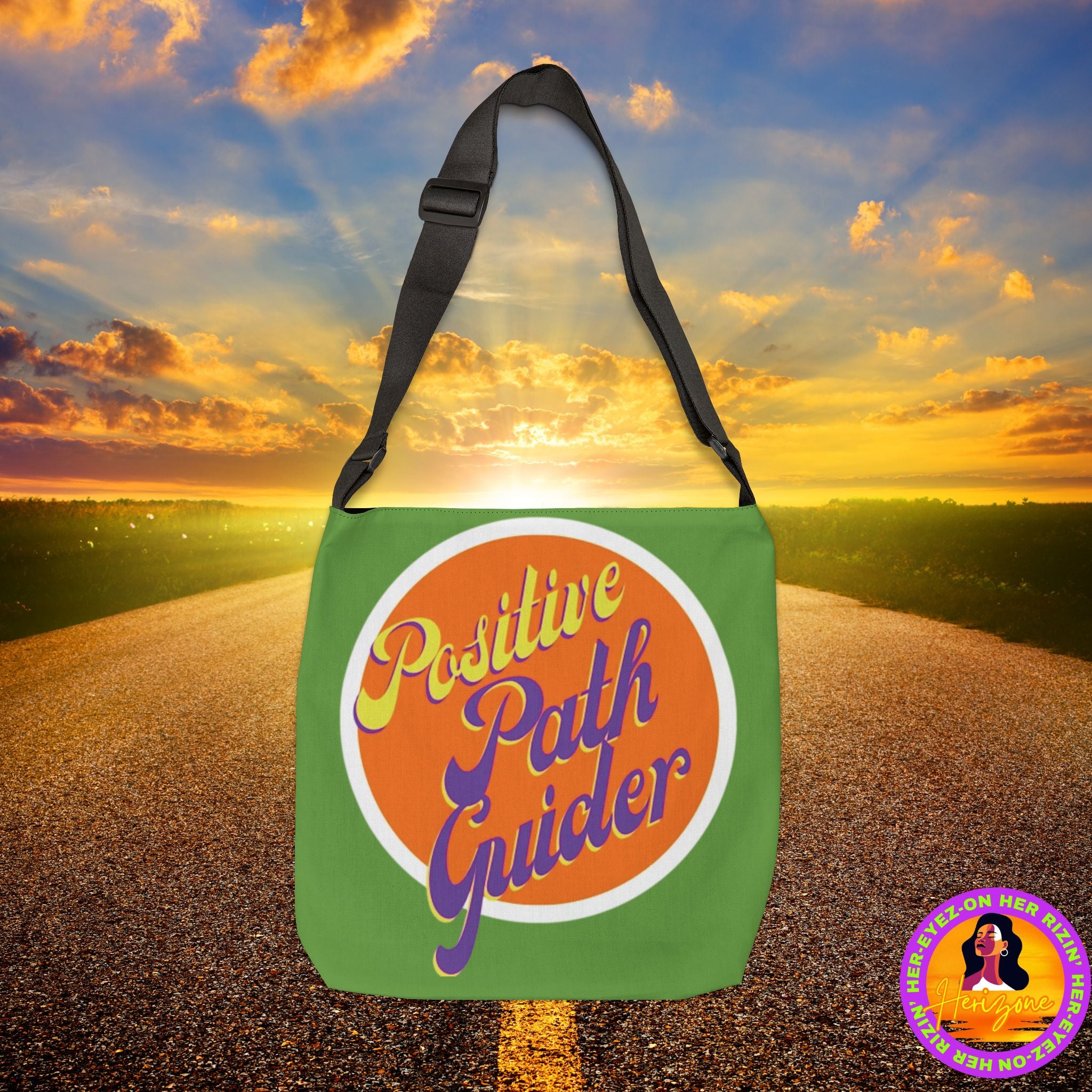 Positive Path Guider Adjustable Tote Bag (Green Apple)