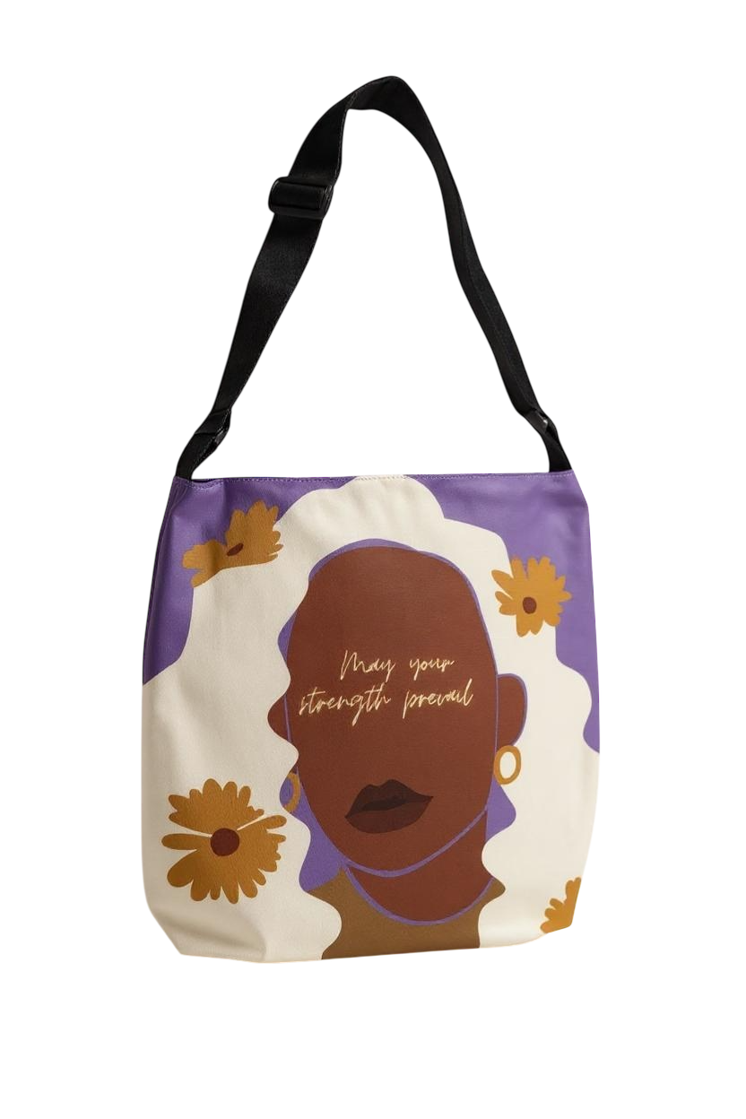 Strength Prevail Adjustable Tote Bag (Lilac Purple)
