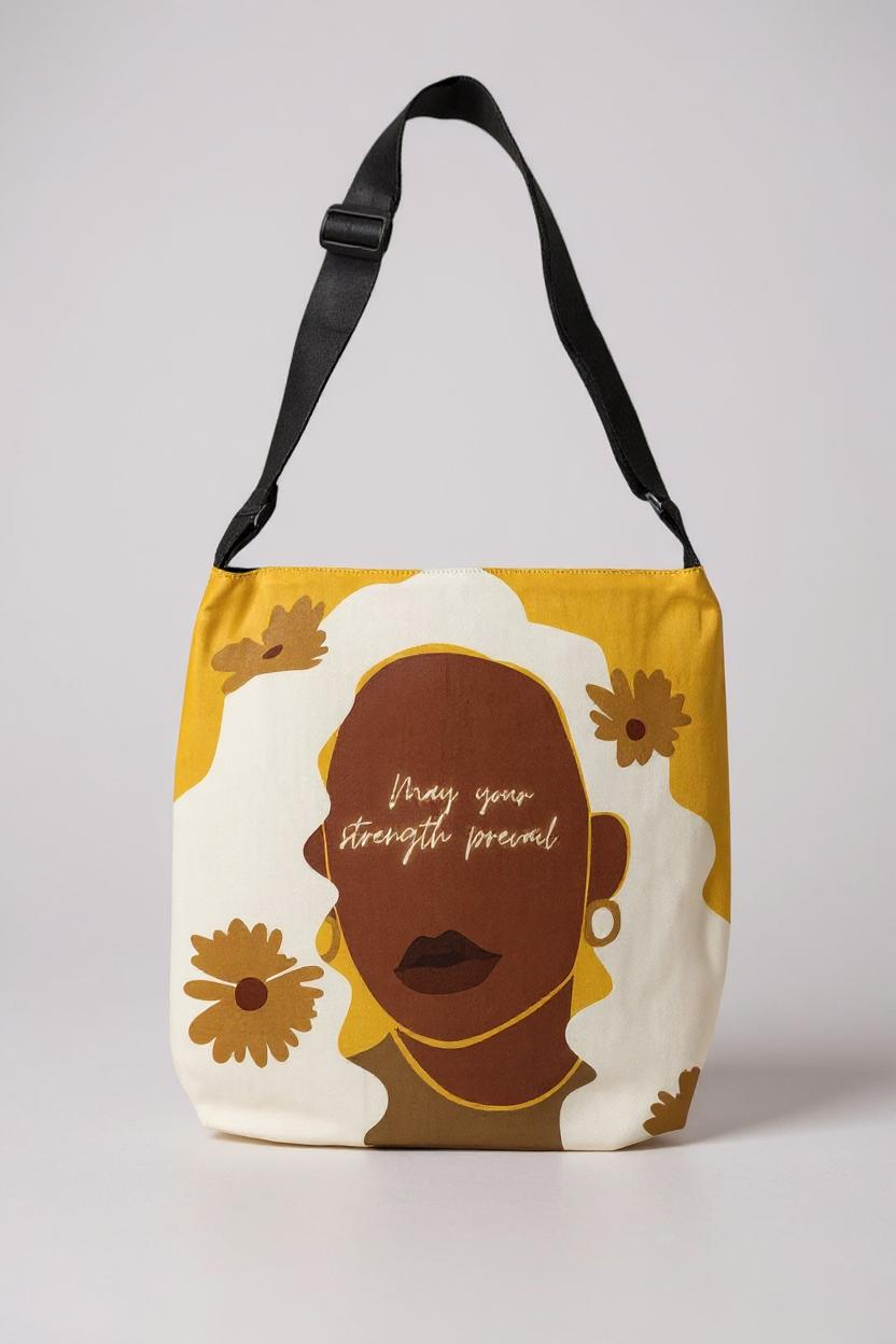 Strength Prevail Adjustable Tote Bag (Marigold Yellow)