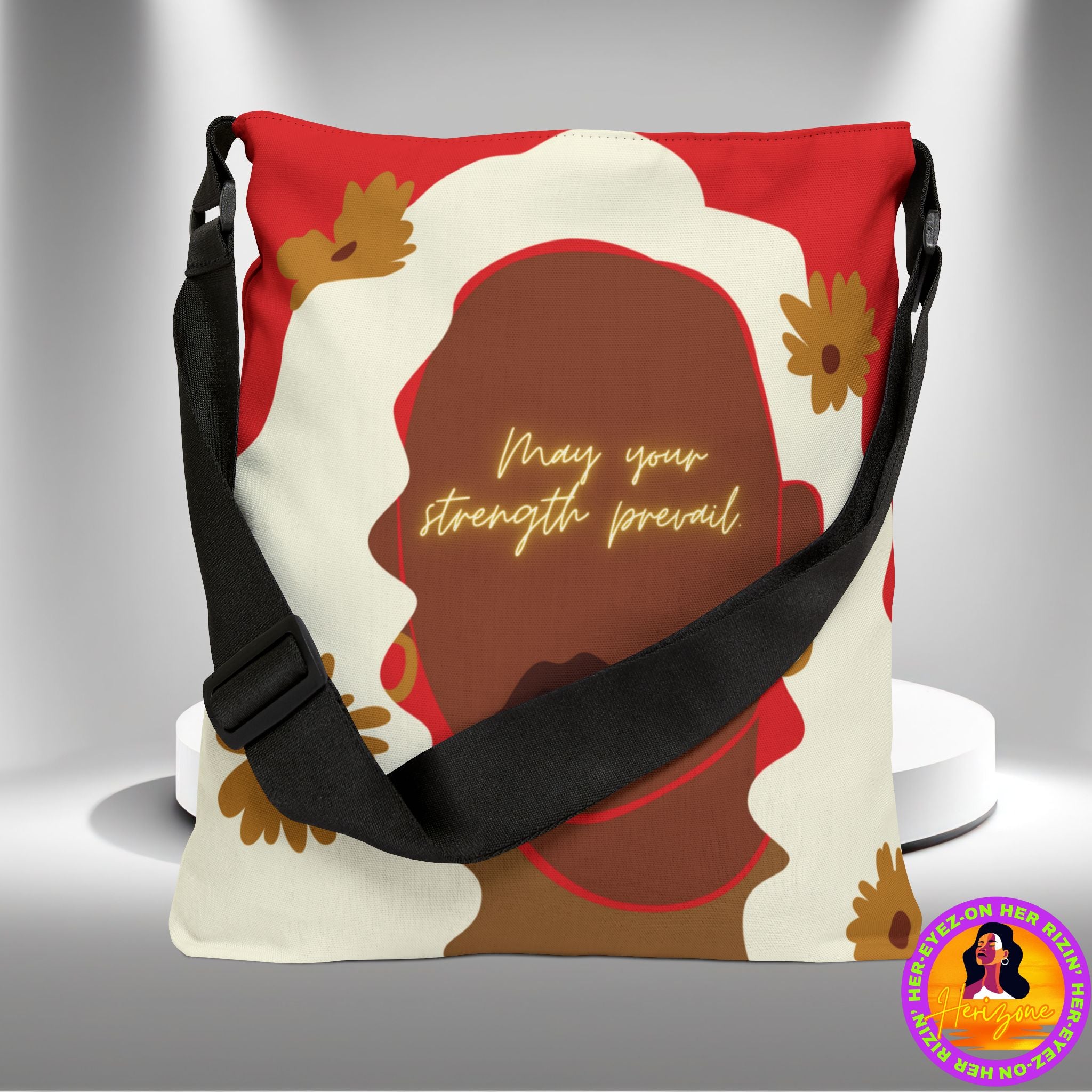 Strength Prevail Adjustable Tote Bag (Cherry Red)