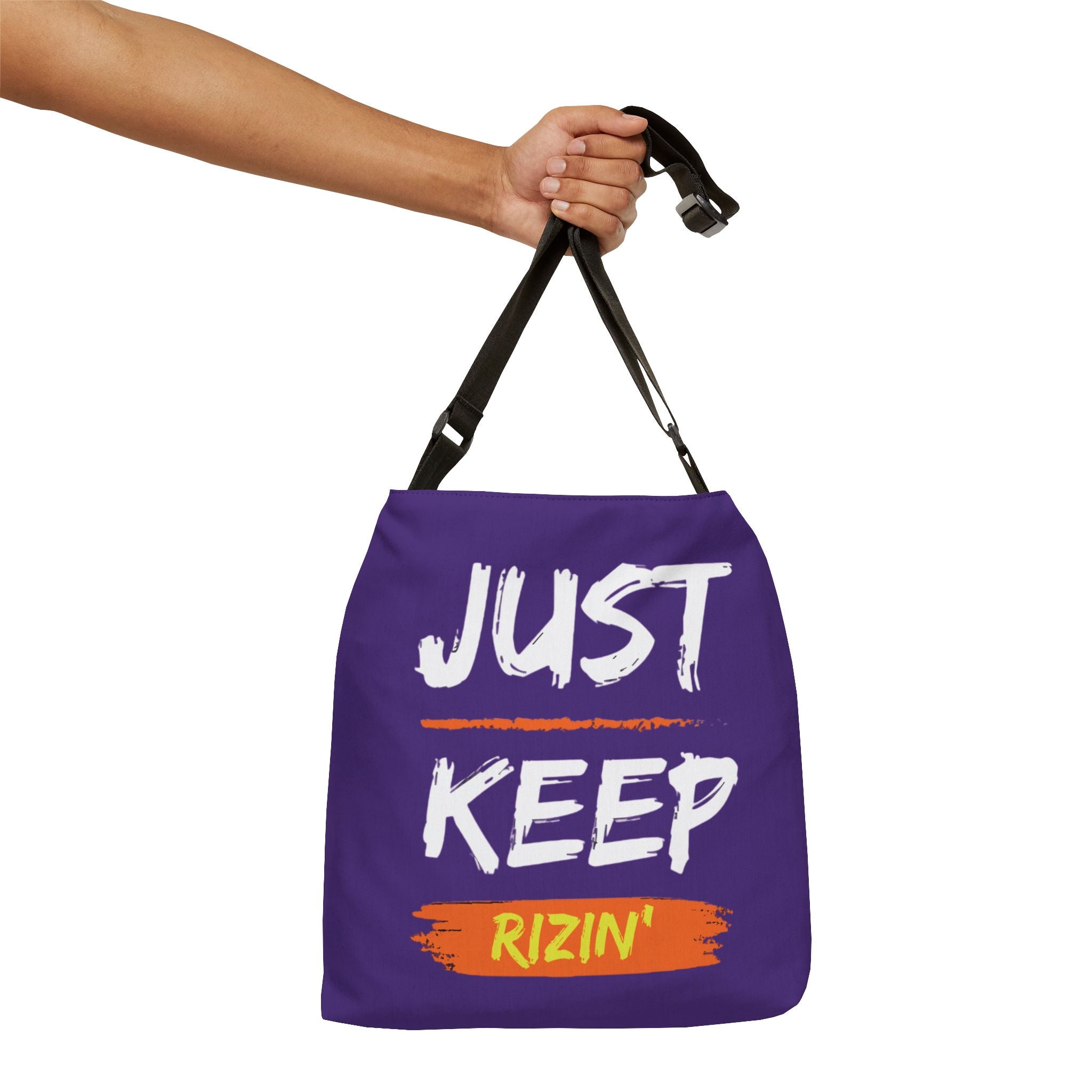 Just Keep Rizin’ Adjustable Tote Bag (Plum Purple)