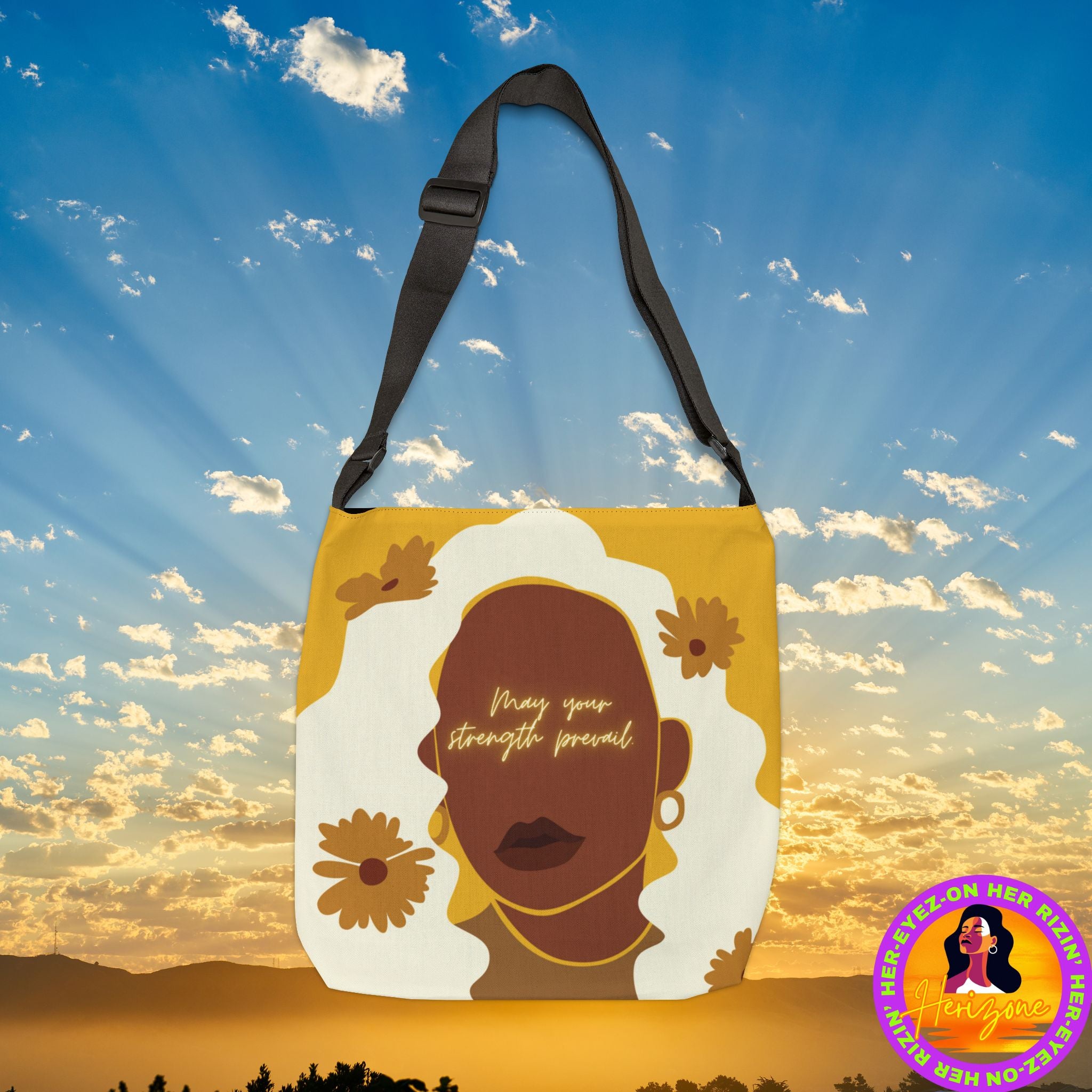 Strength Prevail Adjustable Tote Bag (Marigold Yellow)