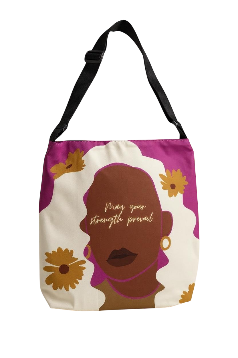 Strength Prevail Adjustable Tote Bag (Fuchsia Pink)