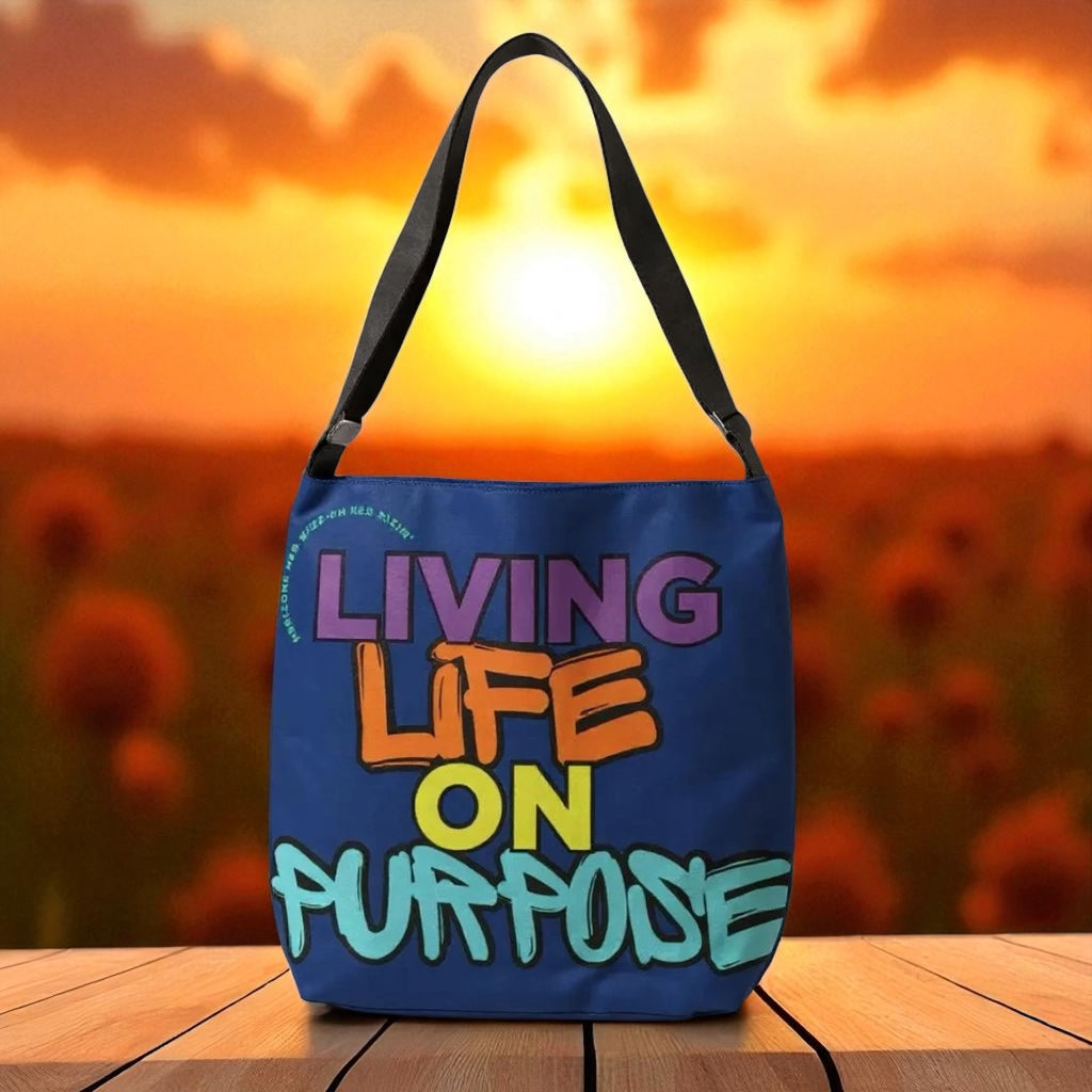 Living on Purpose Adjustable Tote Bag (Blueberry Blue)