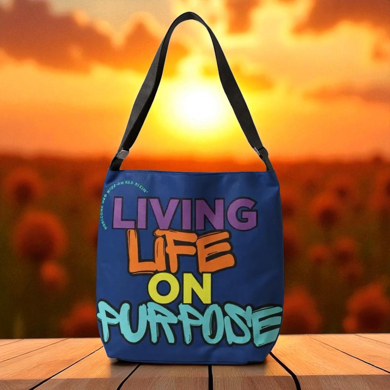 Living on Purpose Adjustable Tote Bag (Blueberry Blue)