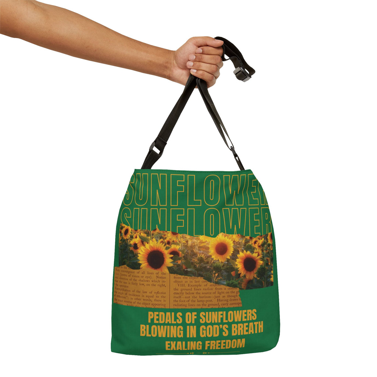 Sunflower Adjustable Tote Bag (Olive Green)