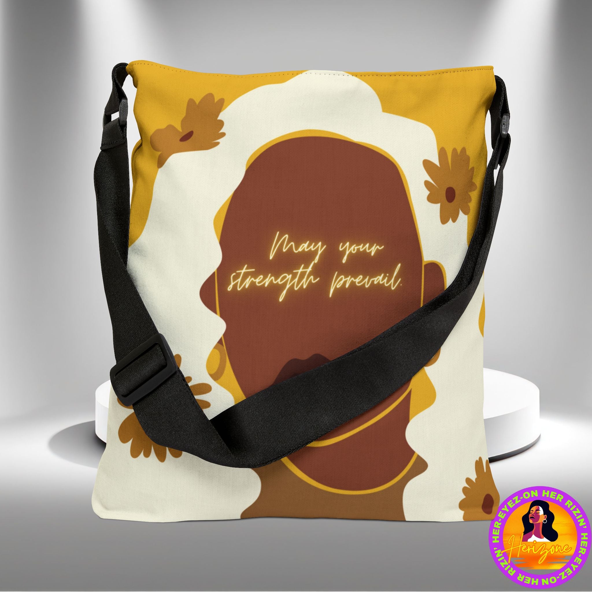 Strength Prevail Adjustable Tote Bag (Marigold Yellow)