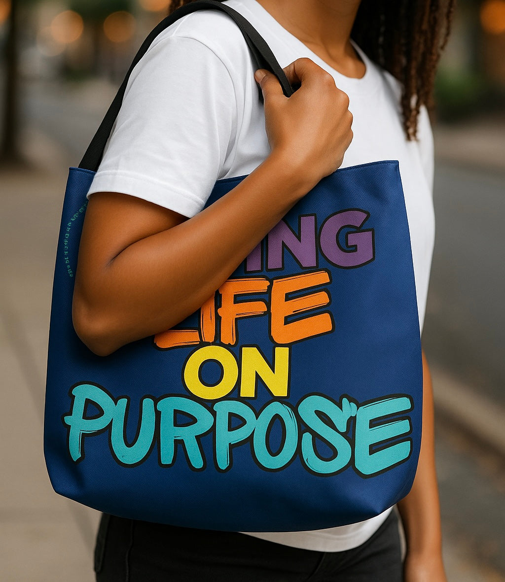 Living on Purpose Adjustable Tote Bag (Blueberry Blue)