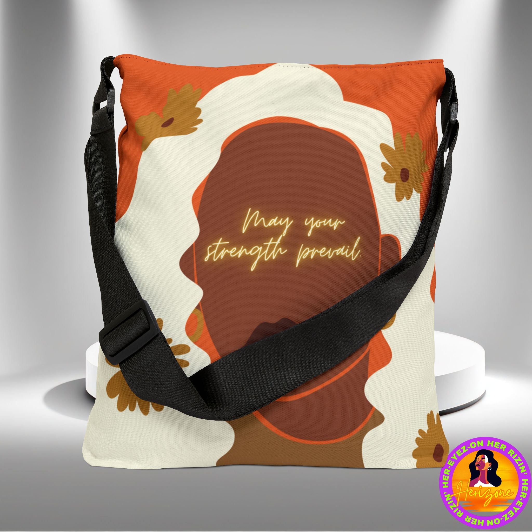 Strength Prevail Adjustable Tote Bag (Tangerine Orange)