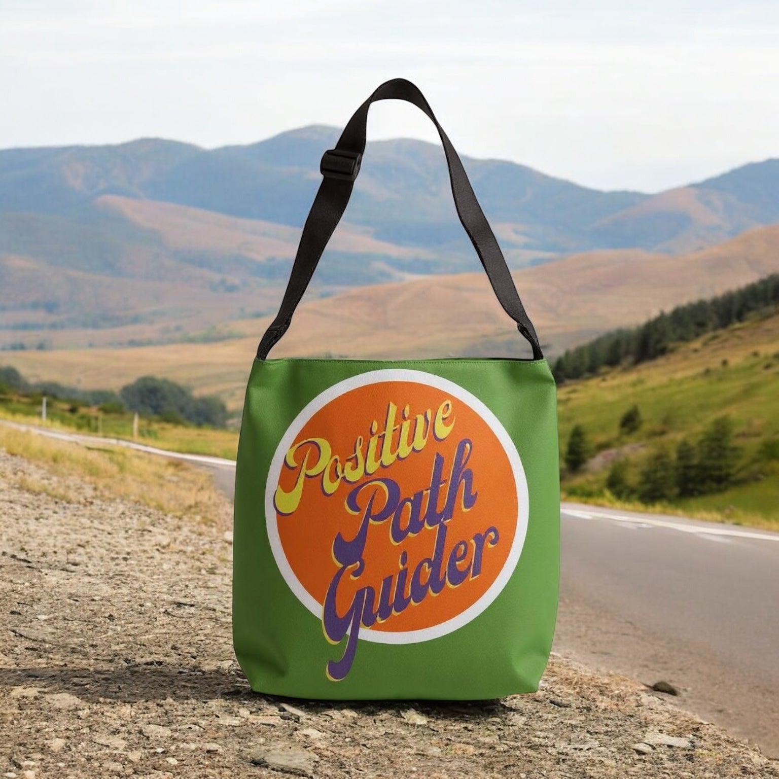 Positive Path Guider Adjustable Tote Bag (Green Apple)