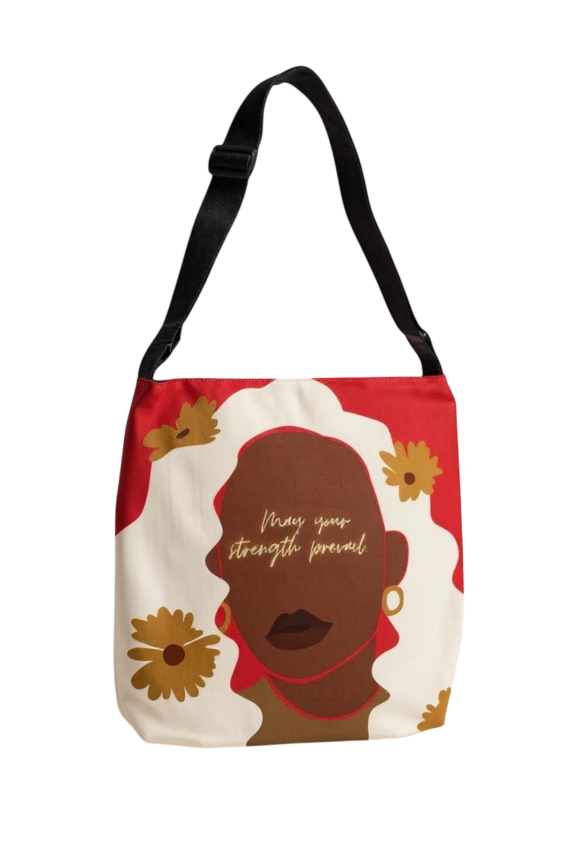 Strength Prevail Adjustable Tote Bag (Cherry Red)