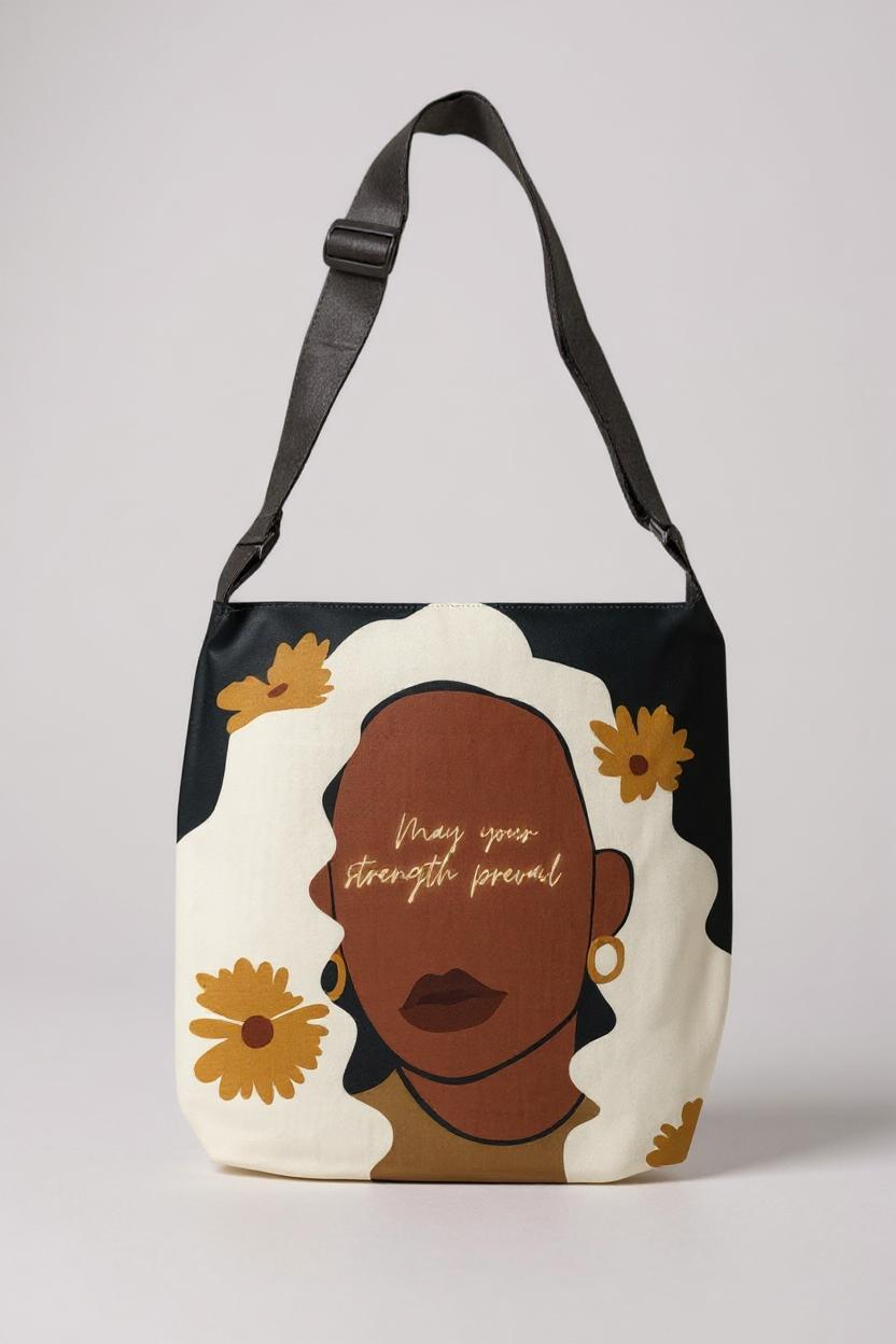 Strength Prevail Adjustable Tote Bag (Jet Black)
