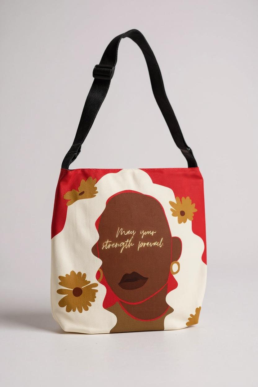 Strength Prevail Adjustable Tote Bag (Cherry Red)