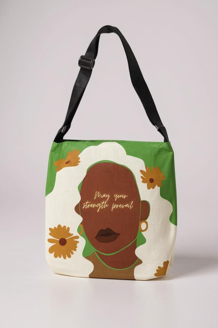 Strength Prevail Adjustable Tote Bag (Green Apple)