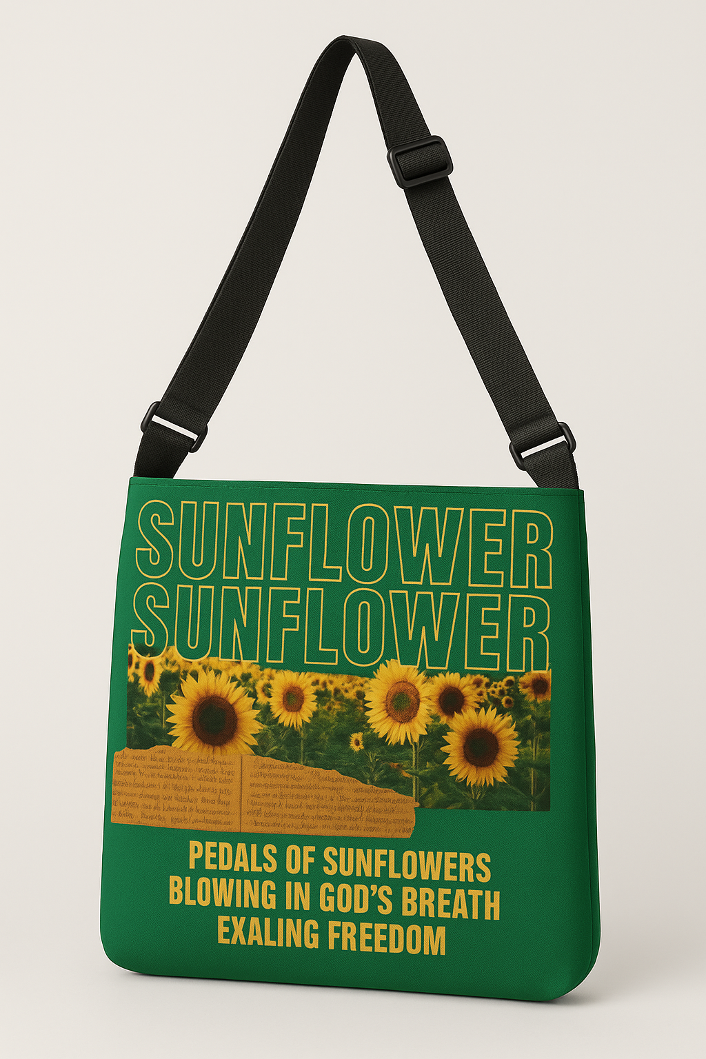Sunflower Adjustable Tote Bag (Olive Green)
