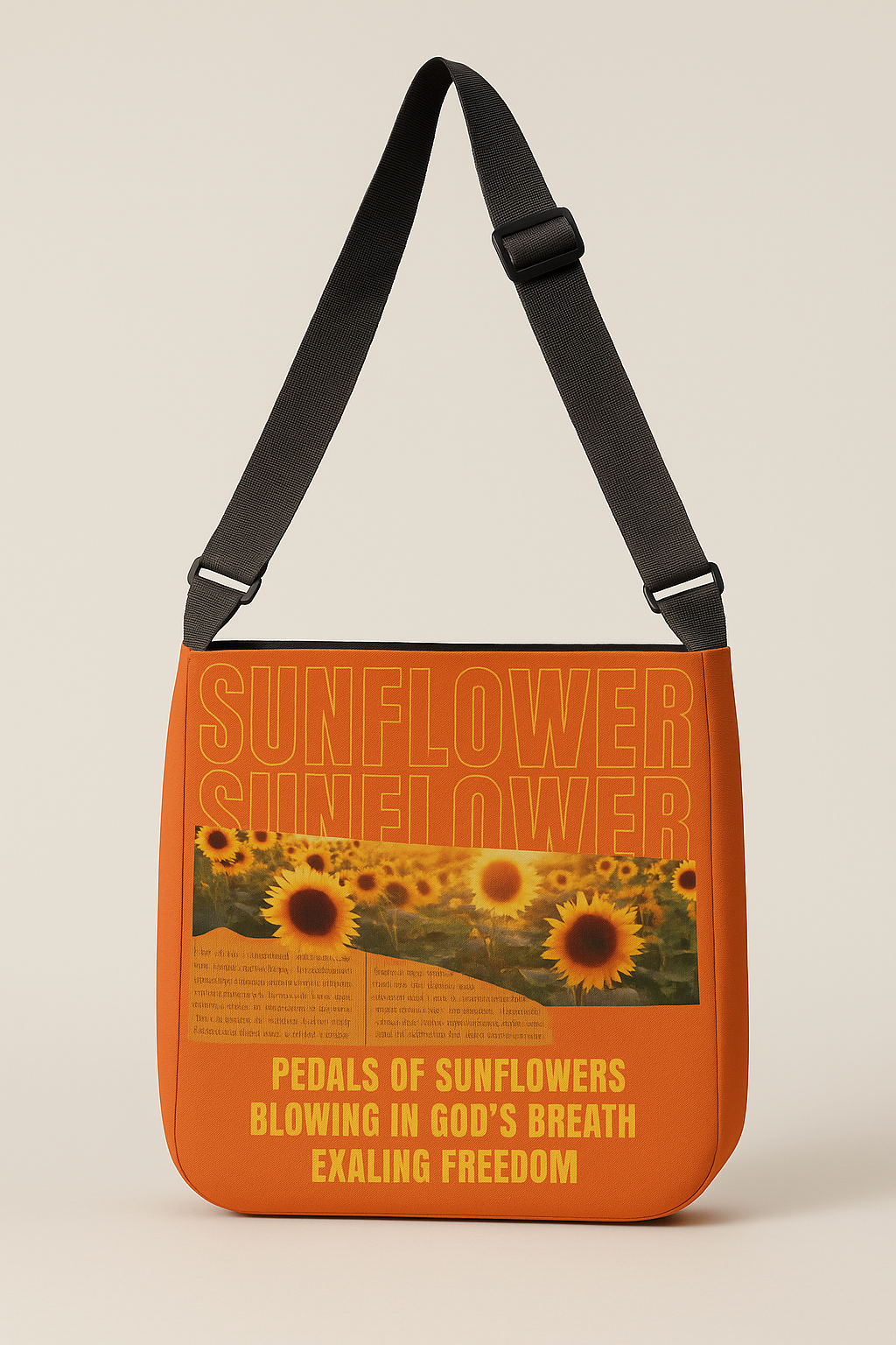 Sunflower Adjustable Tote Bag (Tangerine Orange)