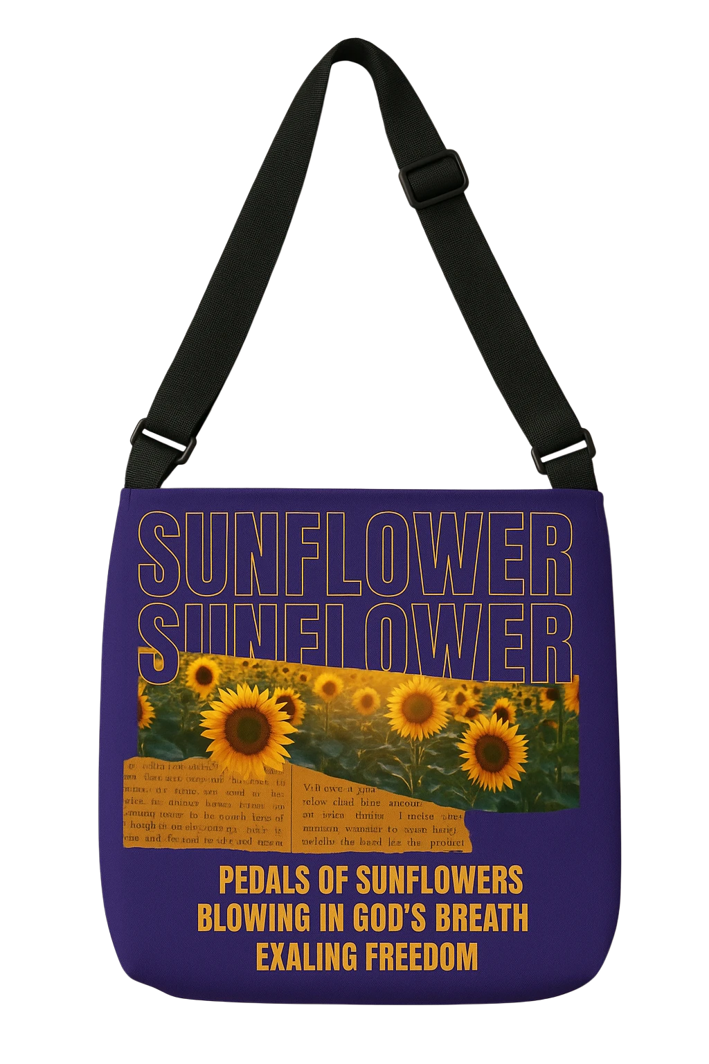 Sunflower Adjustable Tote Bag (Plum Purple)