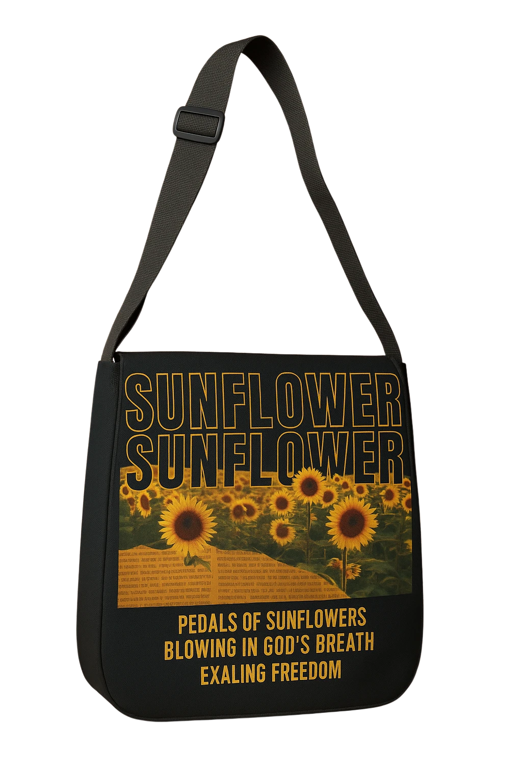 Sunflower Adjustable Tote Bag (Black)
