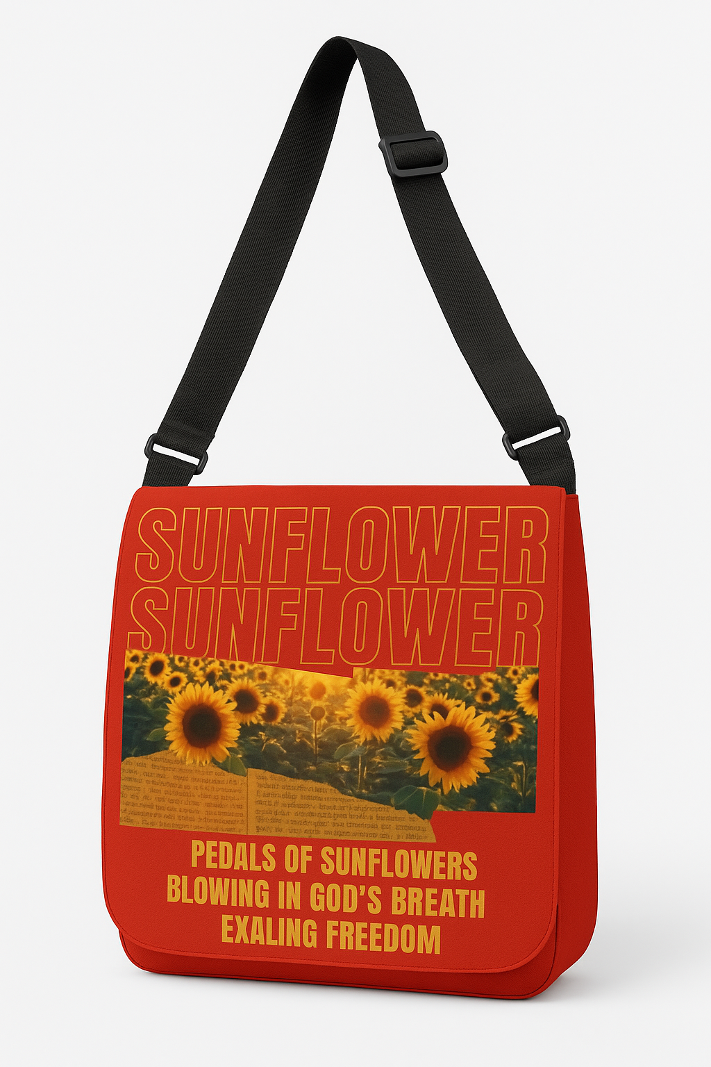 Sunflower Adjustable Tote Bag (Cherry Red)