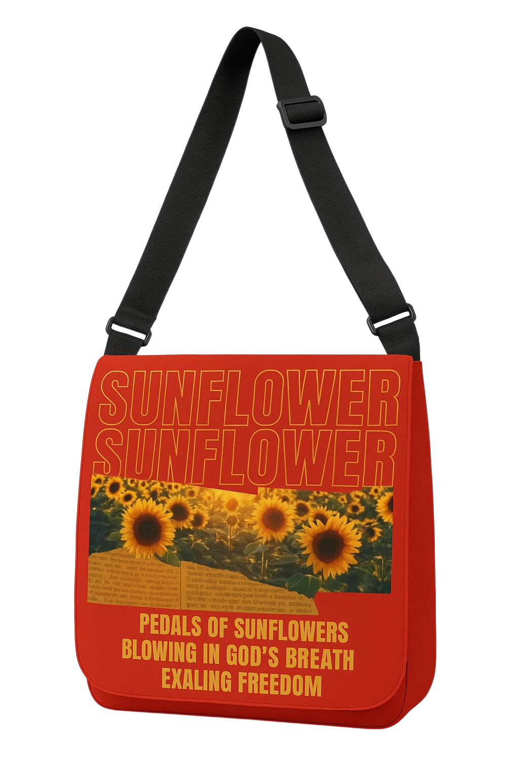 Sunflower Adjustable Tote Bag (Cherry Red)