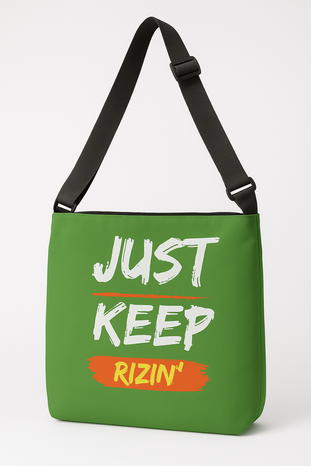 Just Keep Rizin’ Adjustable Tote Bag (Green Apple)