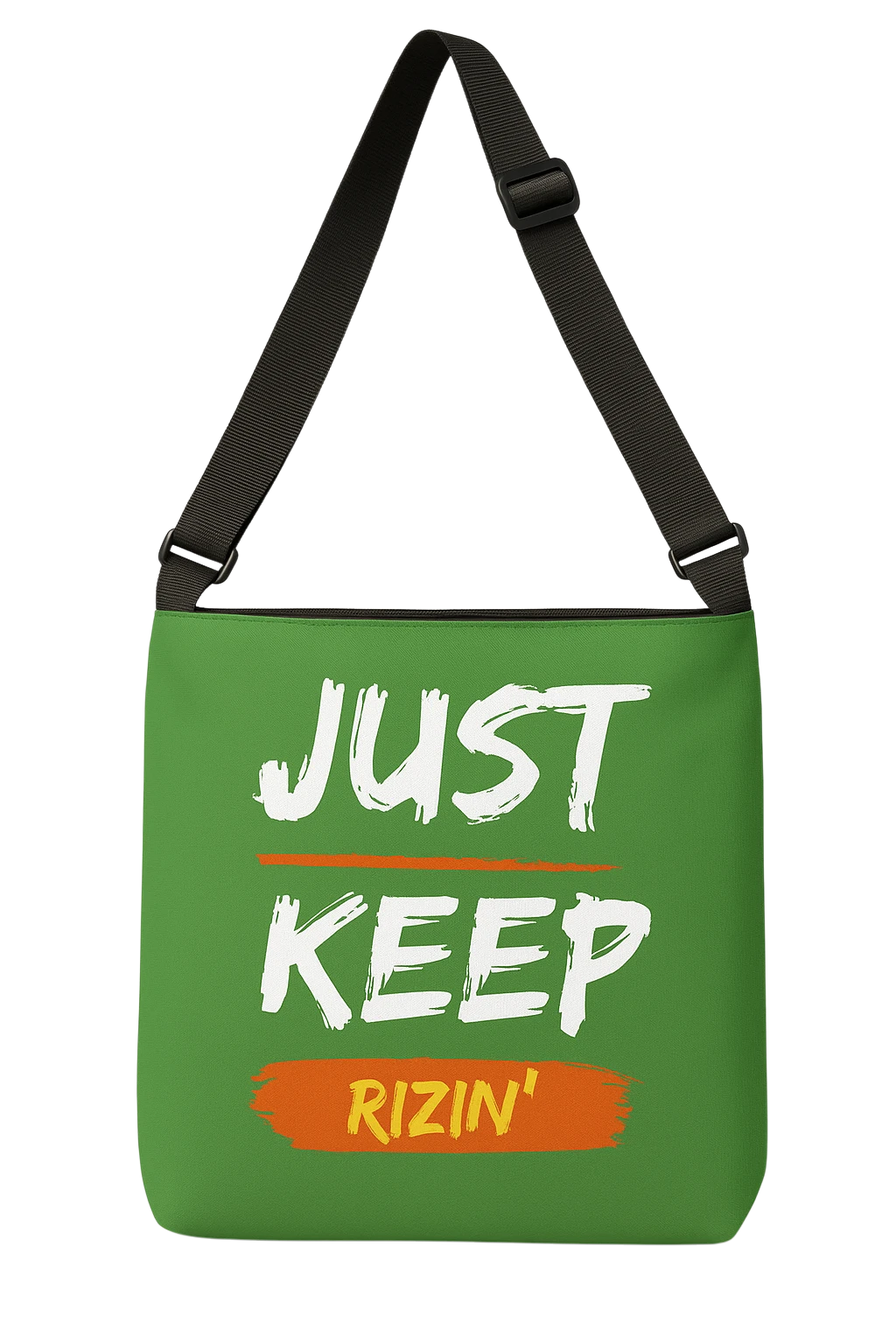 Just Keep Rizin’ Adjustable Tote Bag (Green Apple)