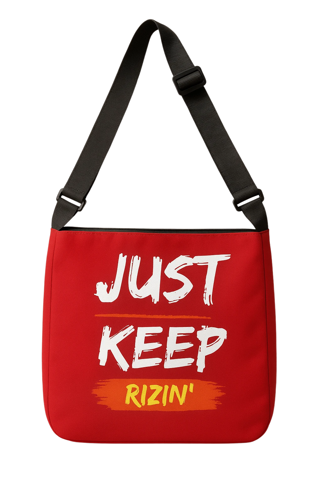 Just Keep Rizin’ Adjustable Tote Bag (Ruby Red)