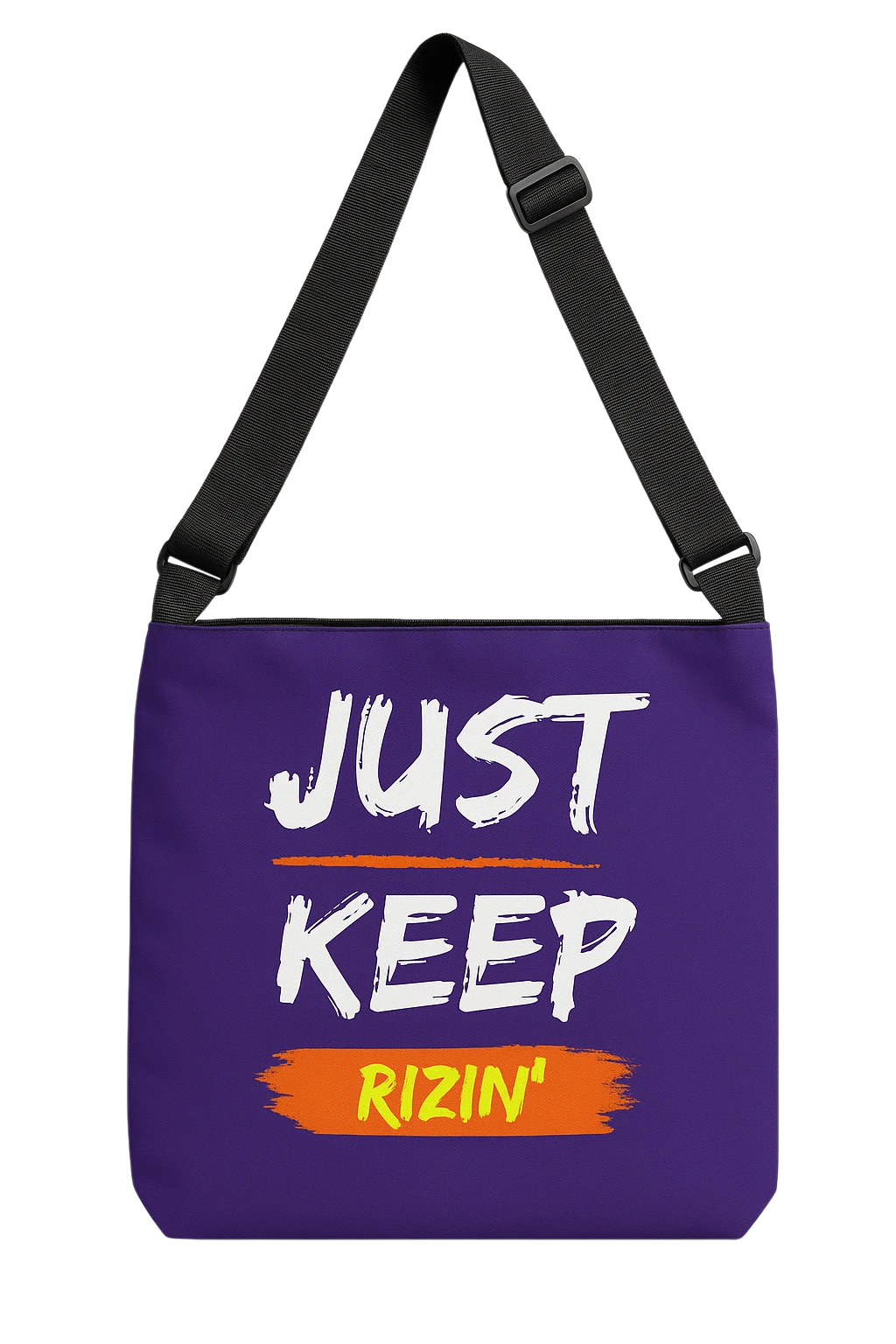 Just Keep Rizin’ Adjustable Tote Bag (Plum Purple)