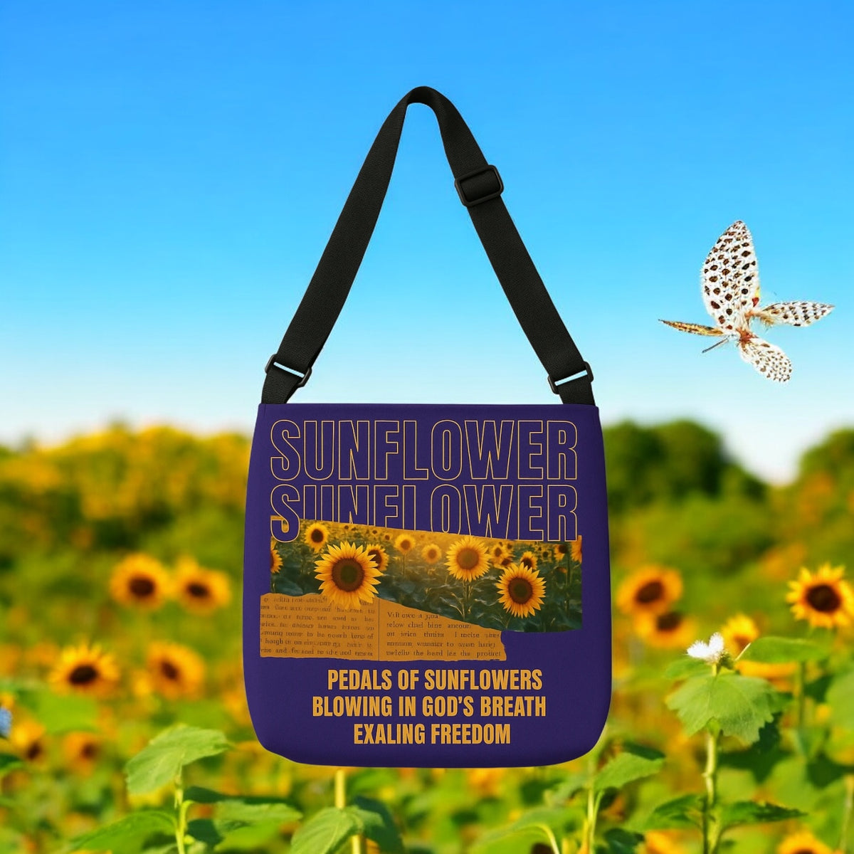 Sunflower Adjustable Tote Bag (Plum Purple)